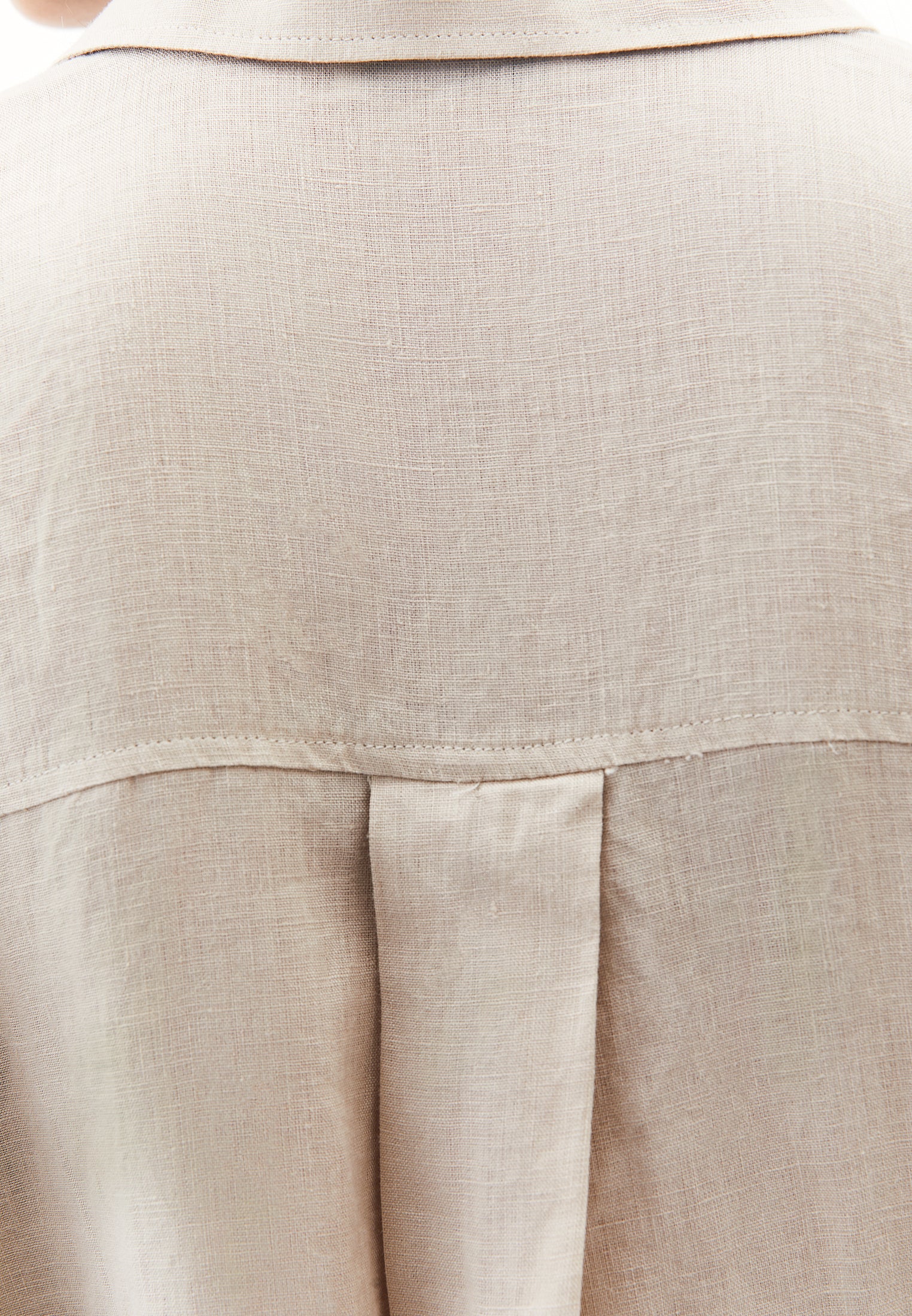 Linen Shirt With Large Fit And Buttons - FEATHER GRAY