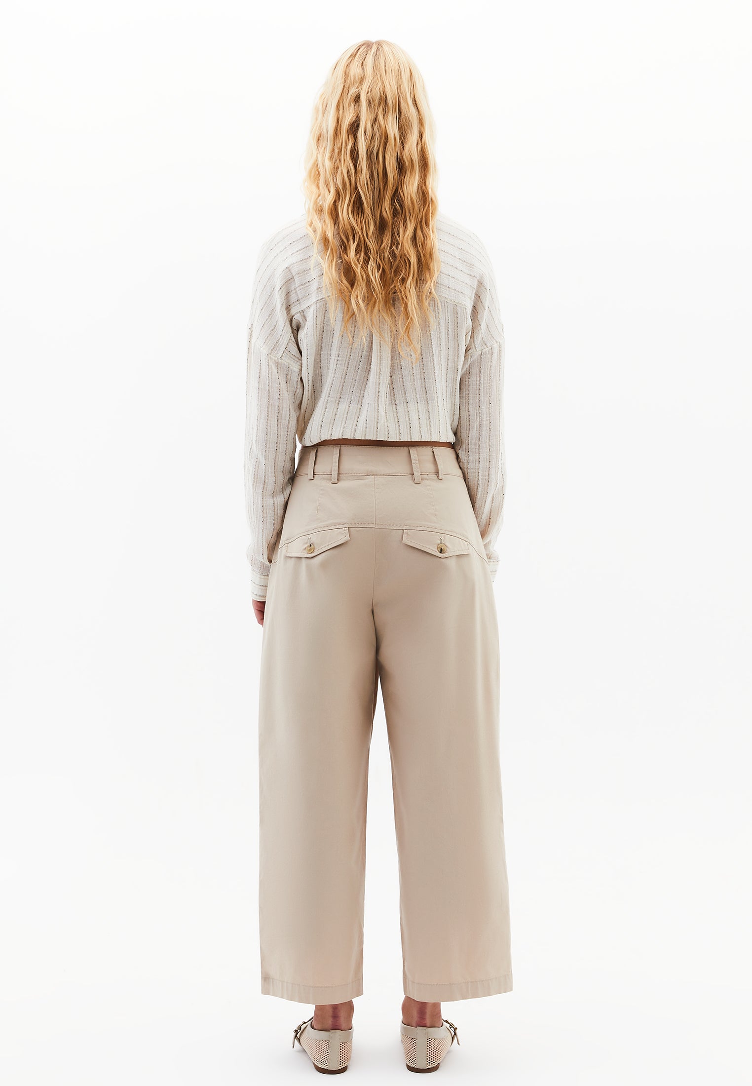 High Waist Baggy Carrot Trousers - FEATHER GRAY