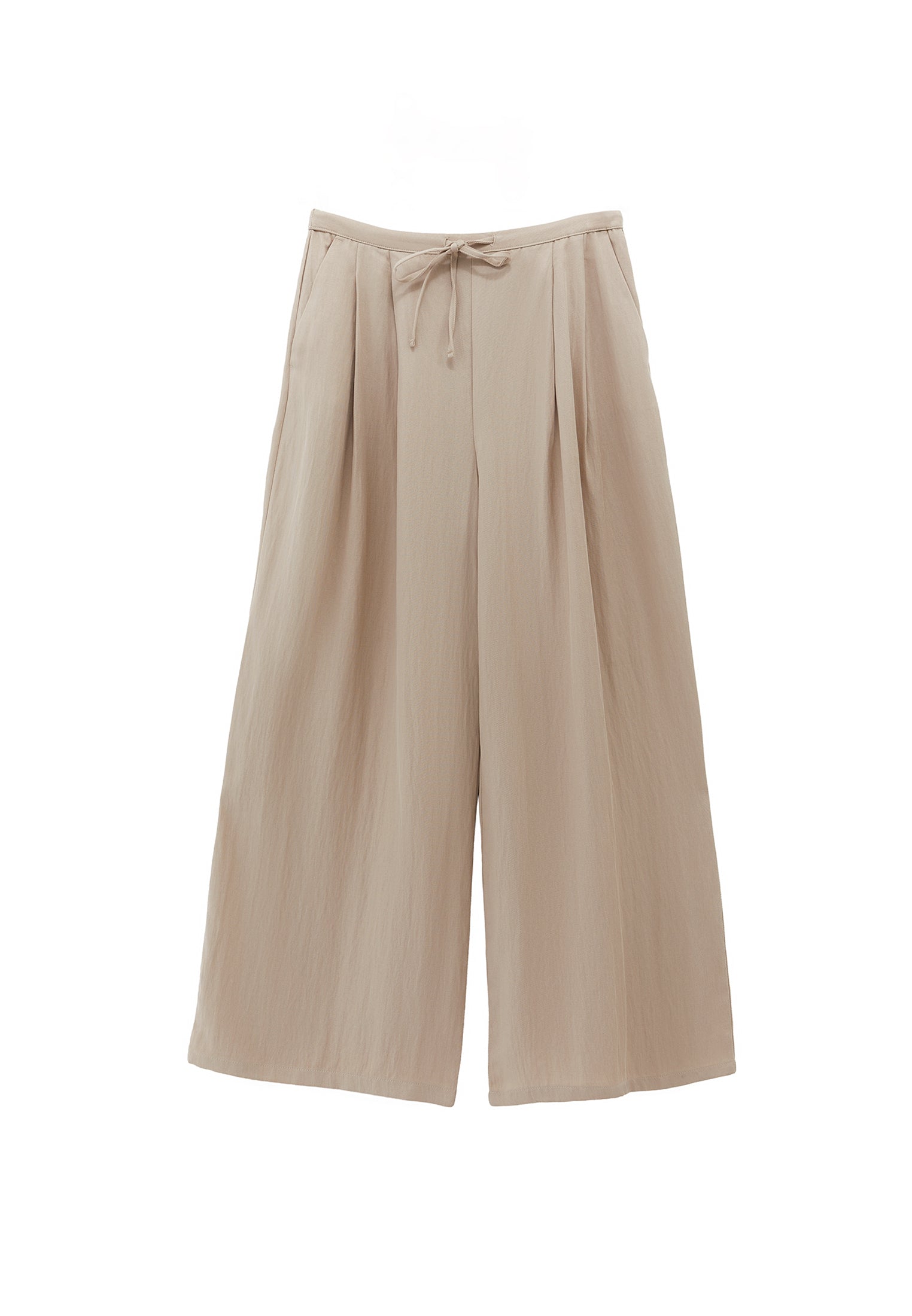 High Waist Trousers With Belt Detail - FEATHER GRAY