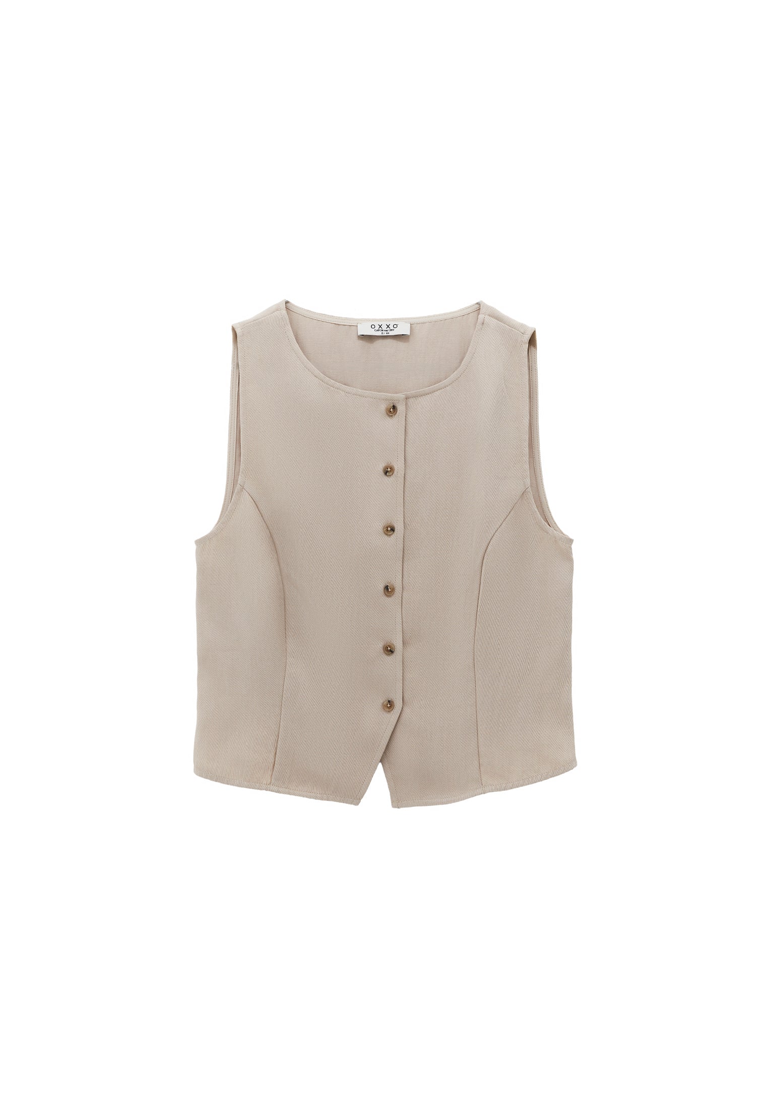 Vest With Button Details - FEATHER GRAY