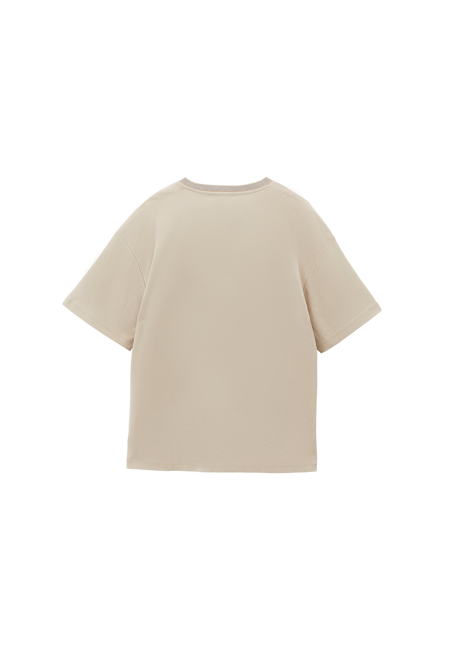 تي شيرت قطني كبير الحجم - رمادي فاتح