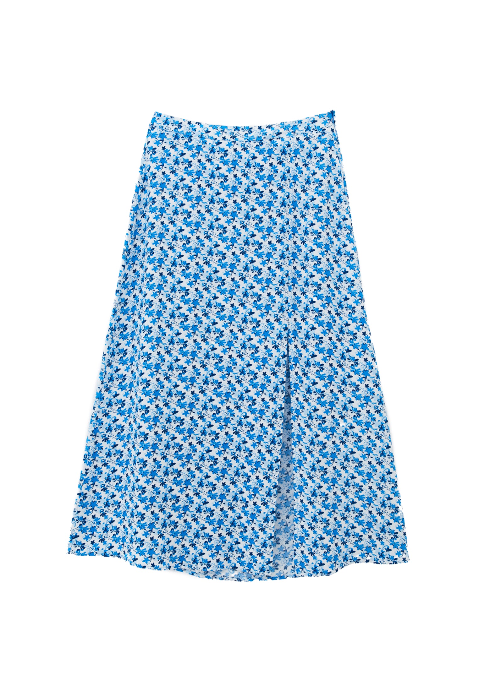 Midi Skirt With Slit Detail - FLORAL COMB