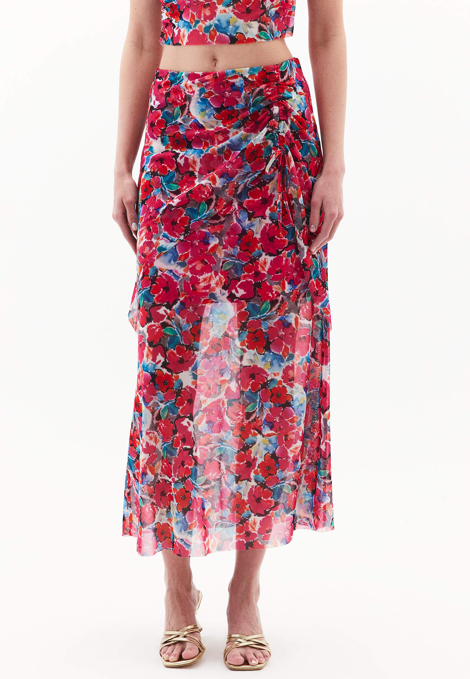 تنورة عالية الخصر - مشط زهور - مشط زهور