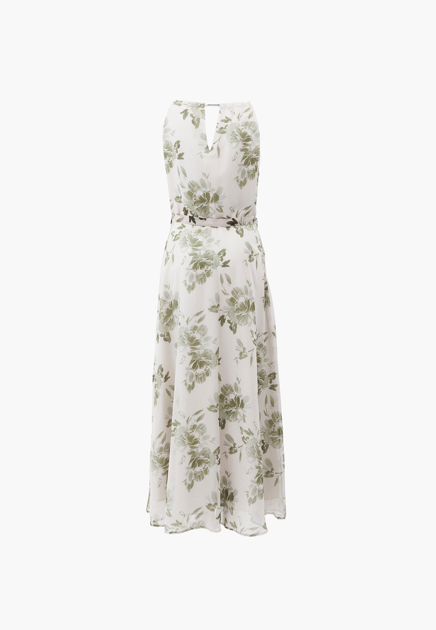 Halter Neck Long Printed Dress - FLOWER COMB