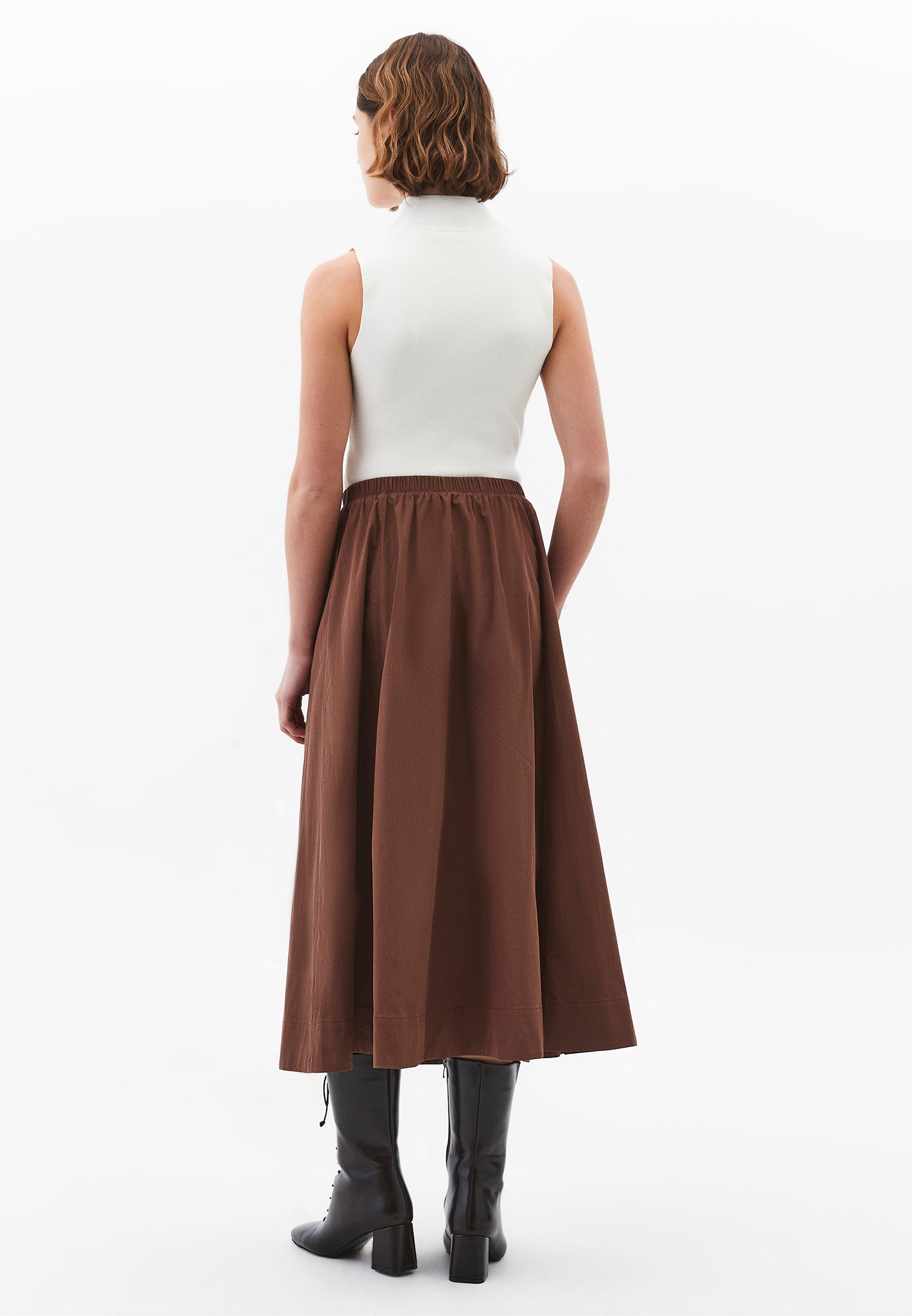 High Waist Flared Skirt - FONDUE FUDGE