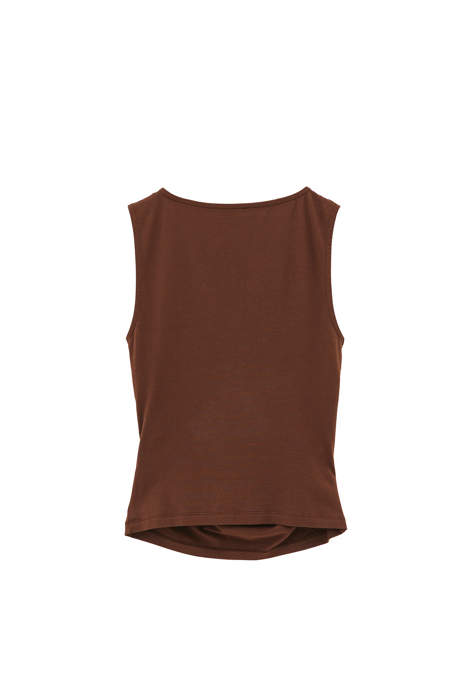Boat Neck Bodycon Tank Top - FONDUE FUDGE