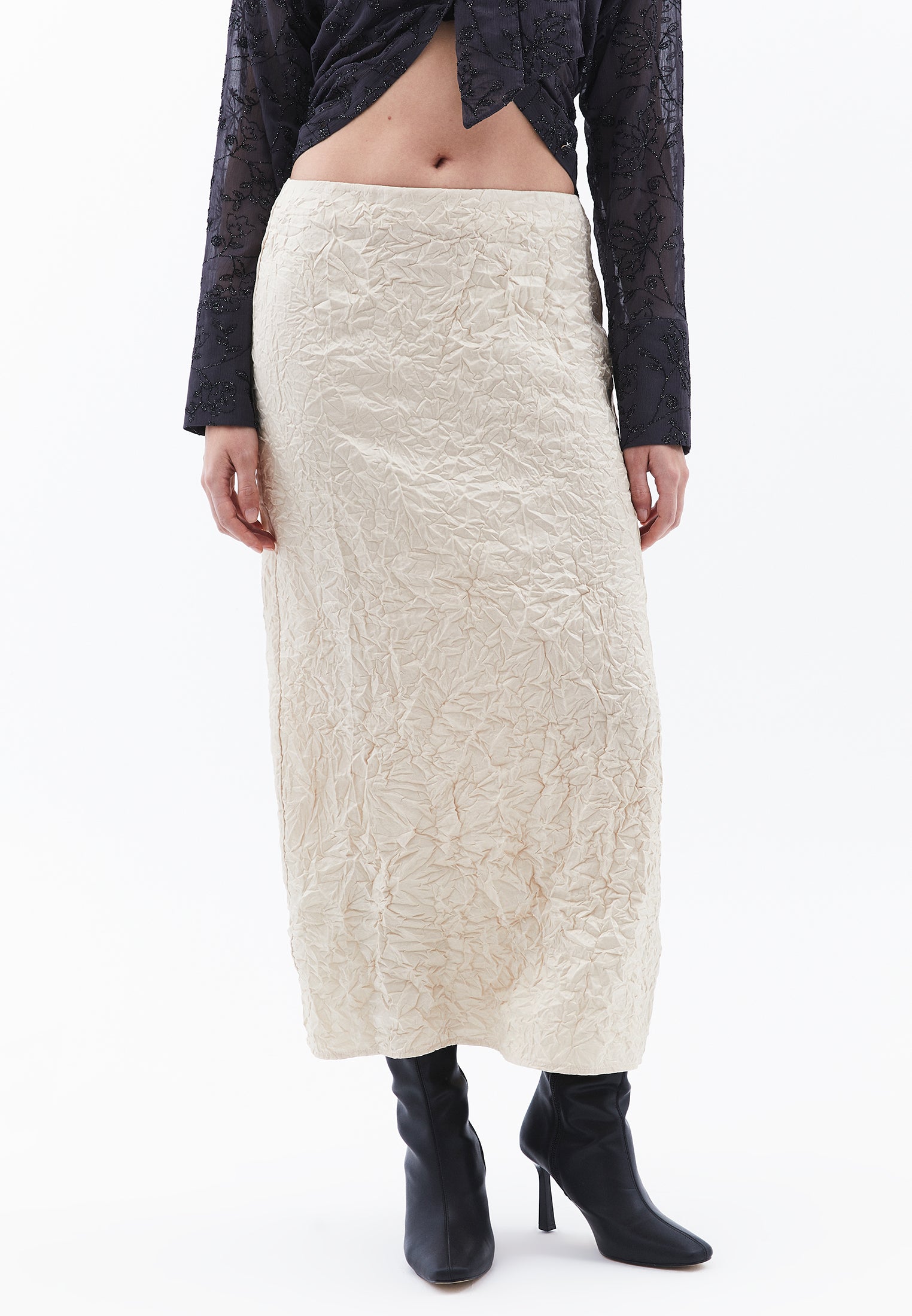 High Waist Skirt - FROSTED ALMOND