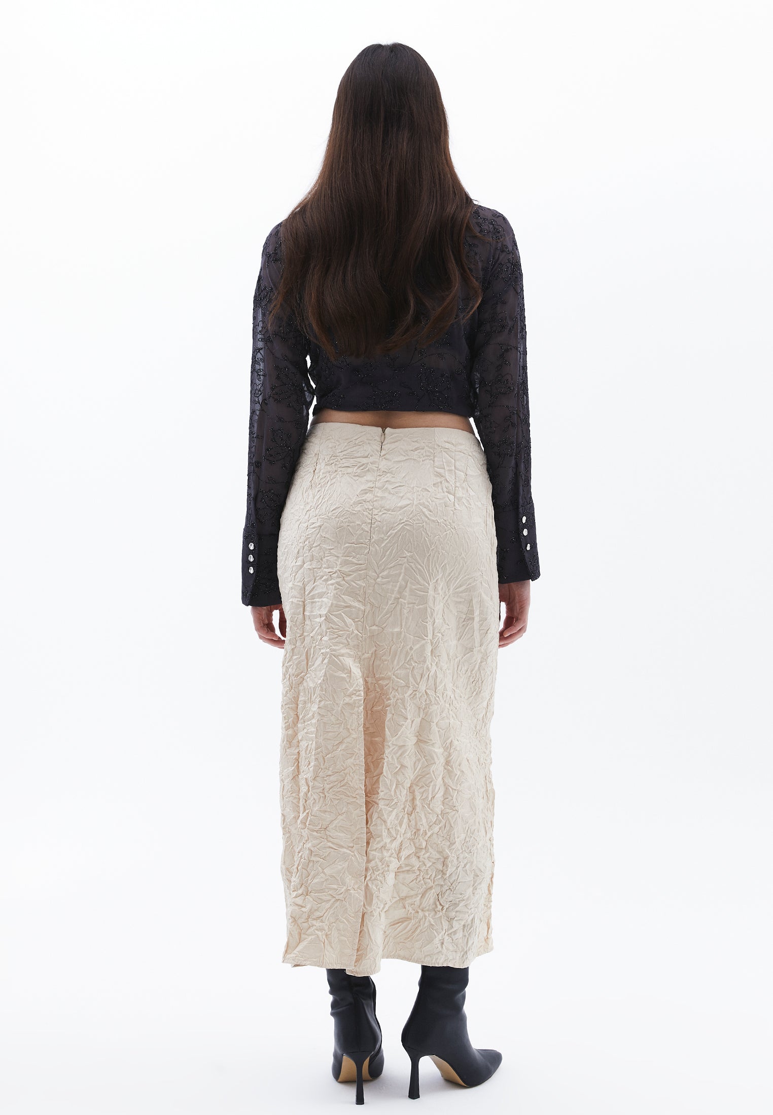 High Waist Skirt - FROSTED ALMOND