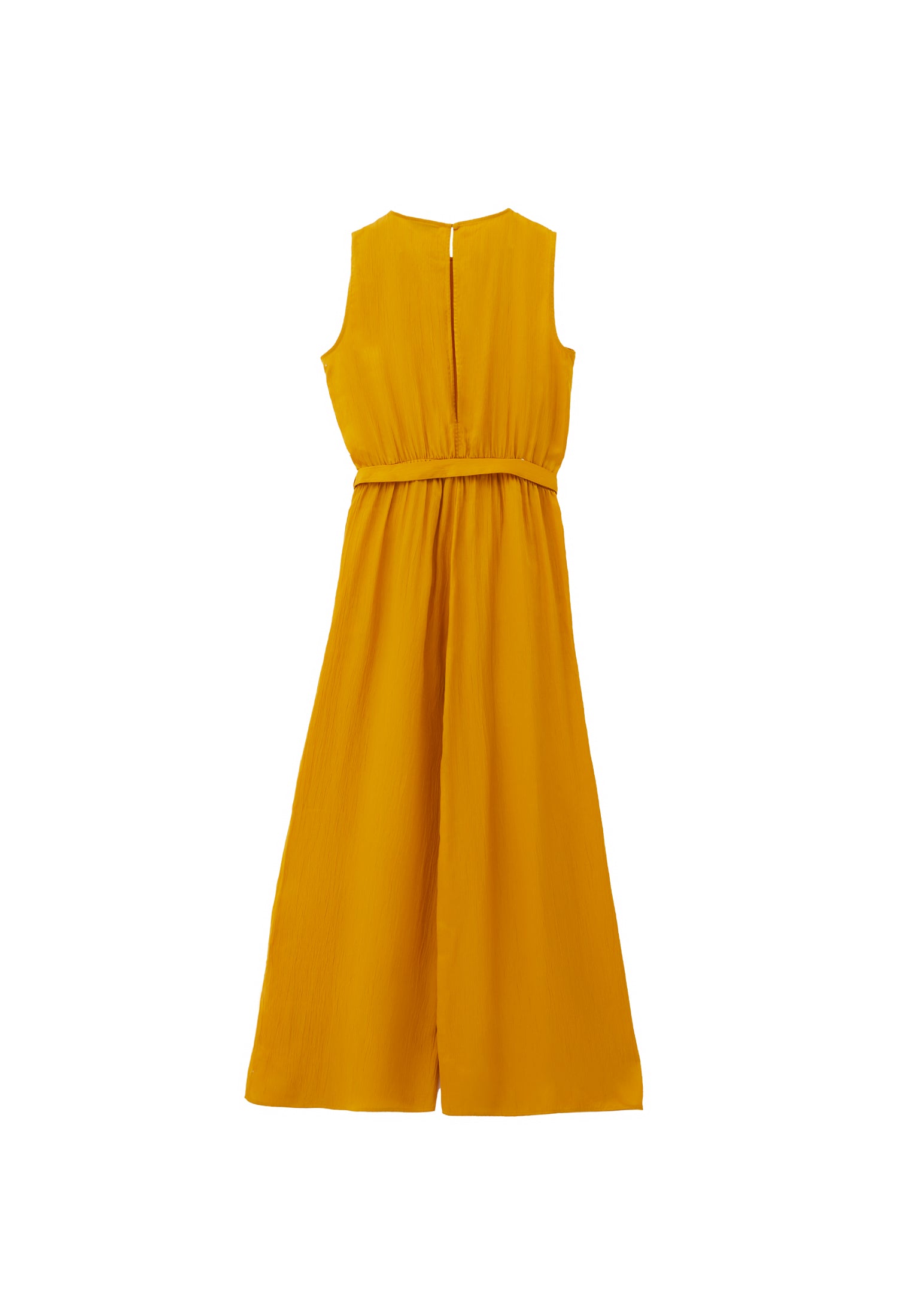 Long Jumpsuit With Belt Detail - GOLDEN SPICE