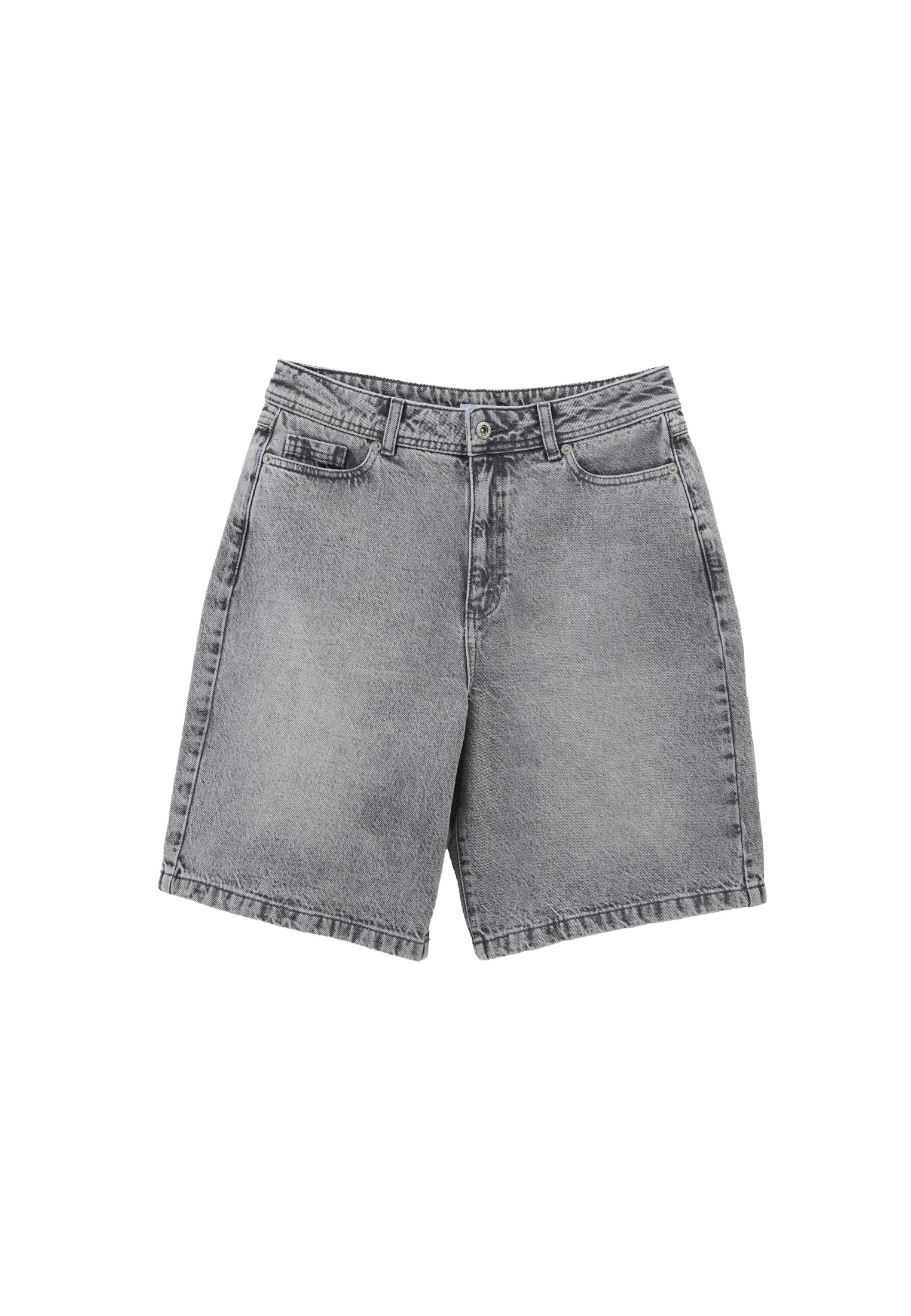 شورت دنيم قطني - دنيم رمادي