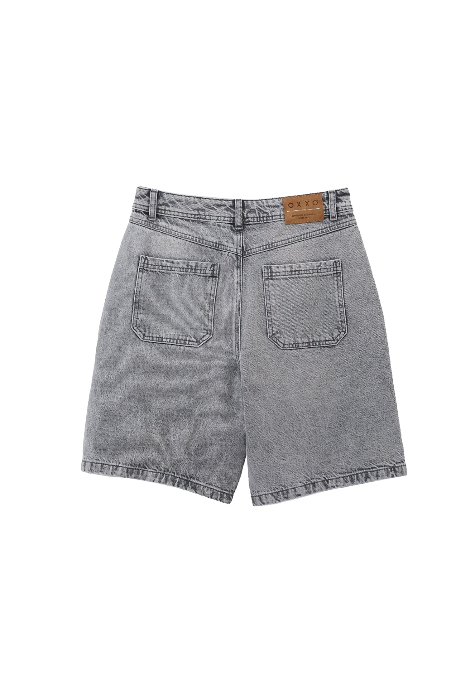 شورت دنيم قطني - دنيم رمادي