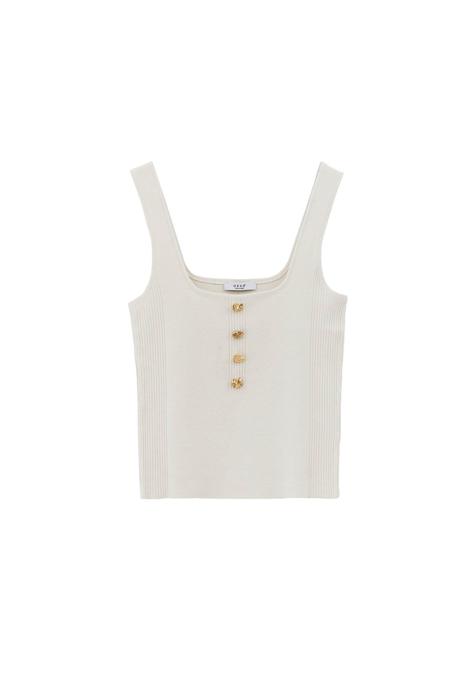 U Neck Sleeveless Tank Top - ICE MILK