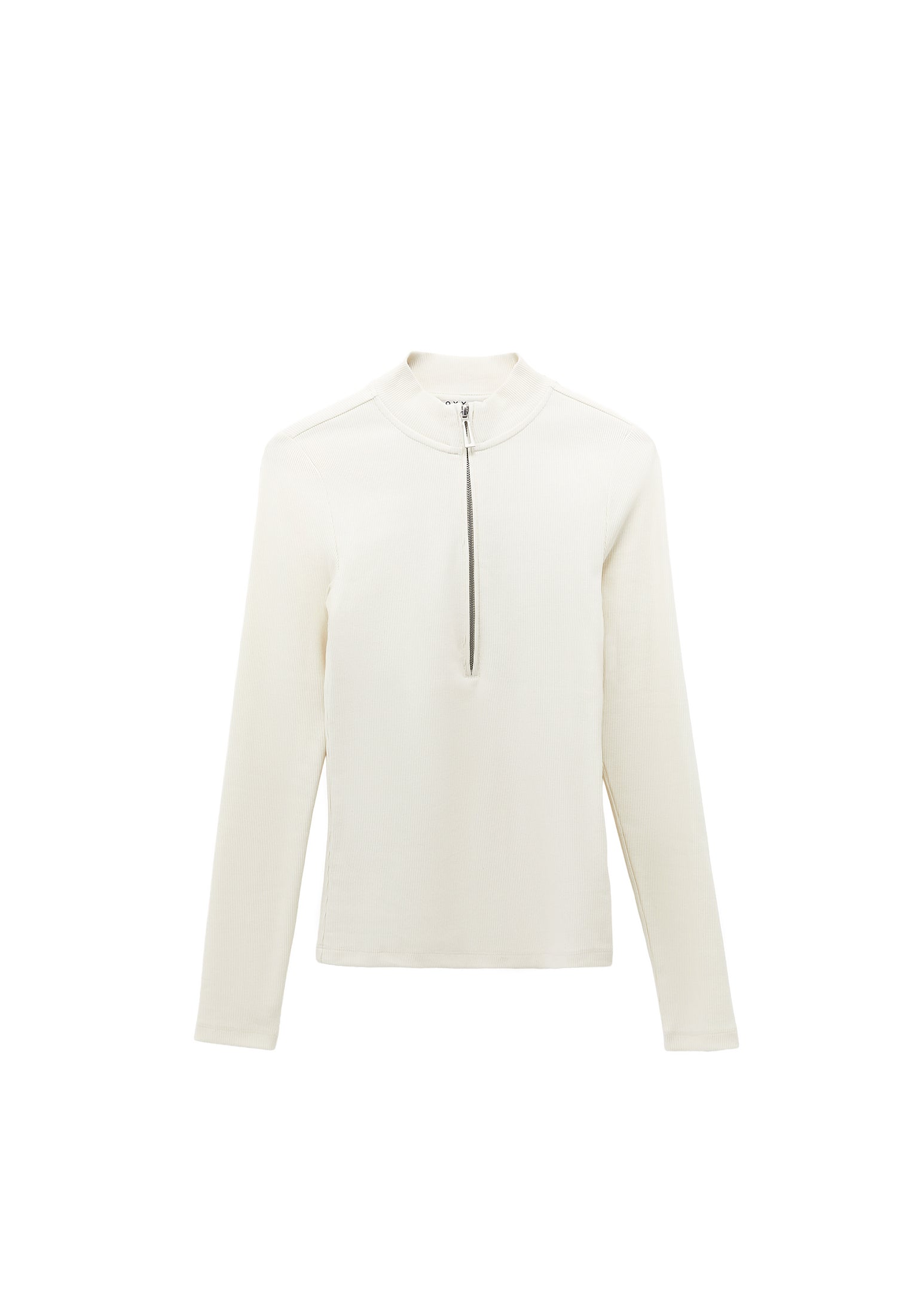 تي شيرت بياقة عالية بياقة عالية مفصل بسحاب - ICE MILK