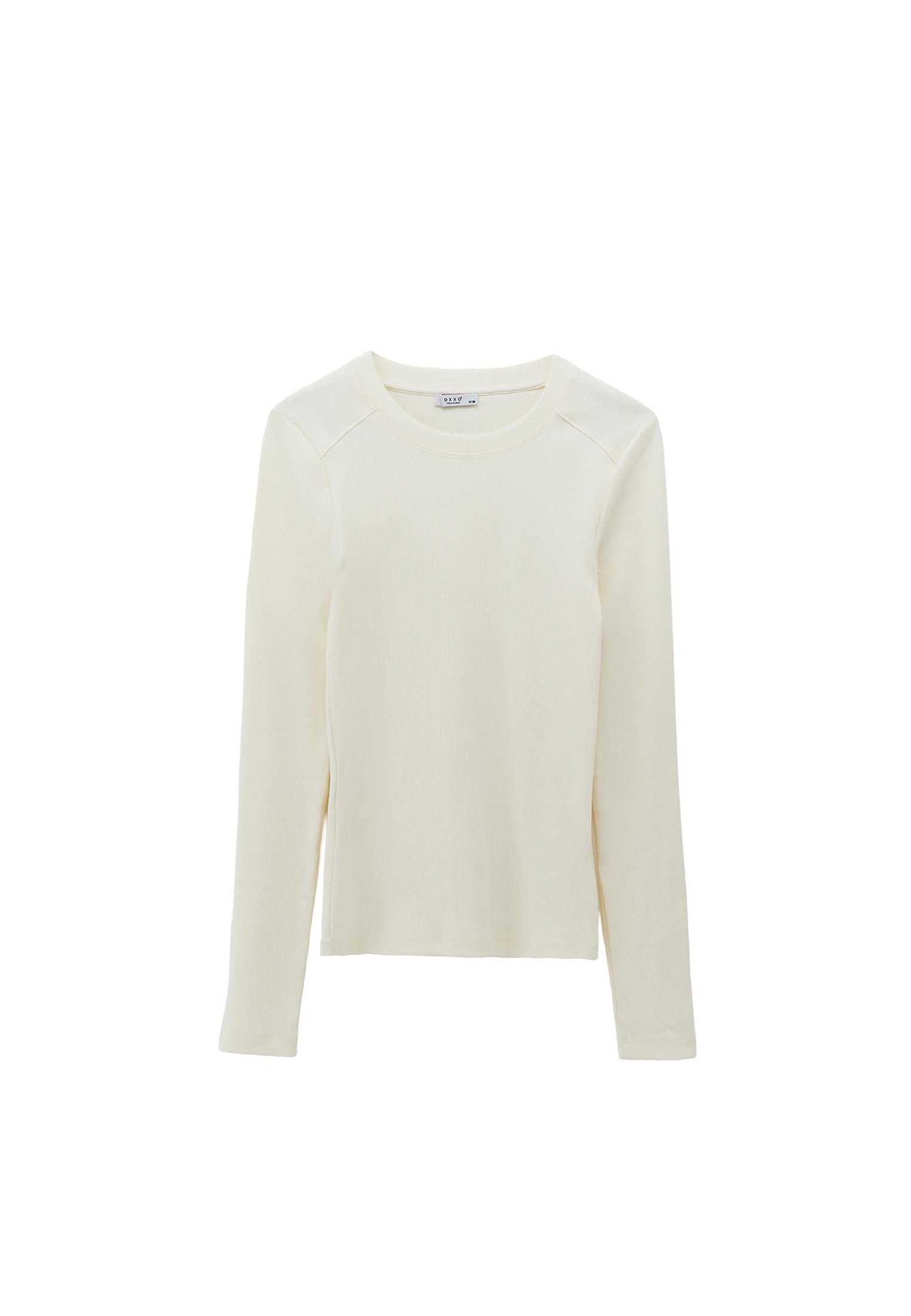 Bodycon Crew Neck T-Shirt - ICE MILK