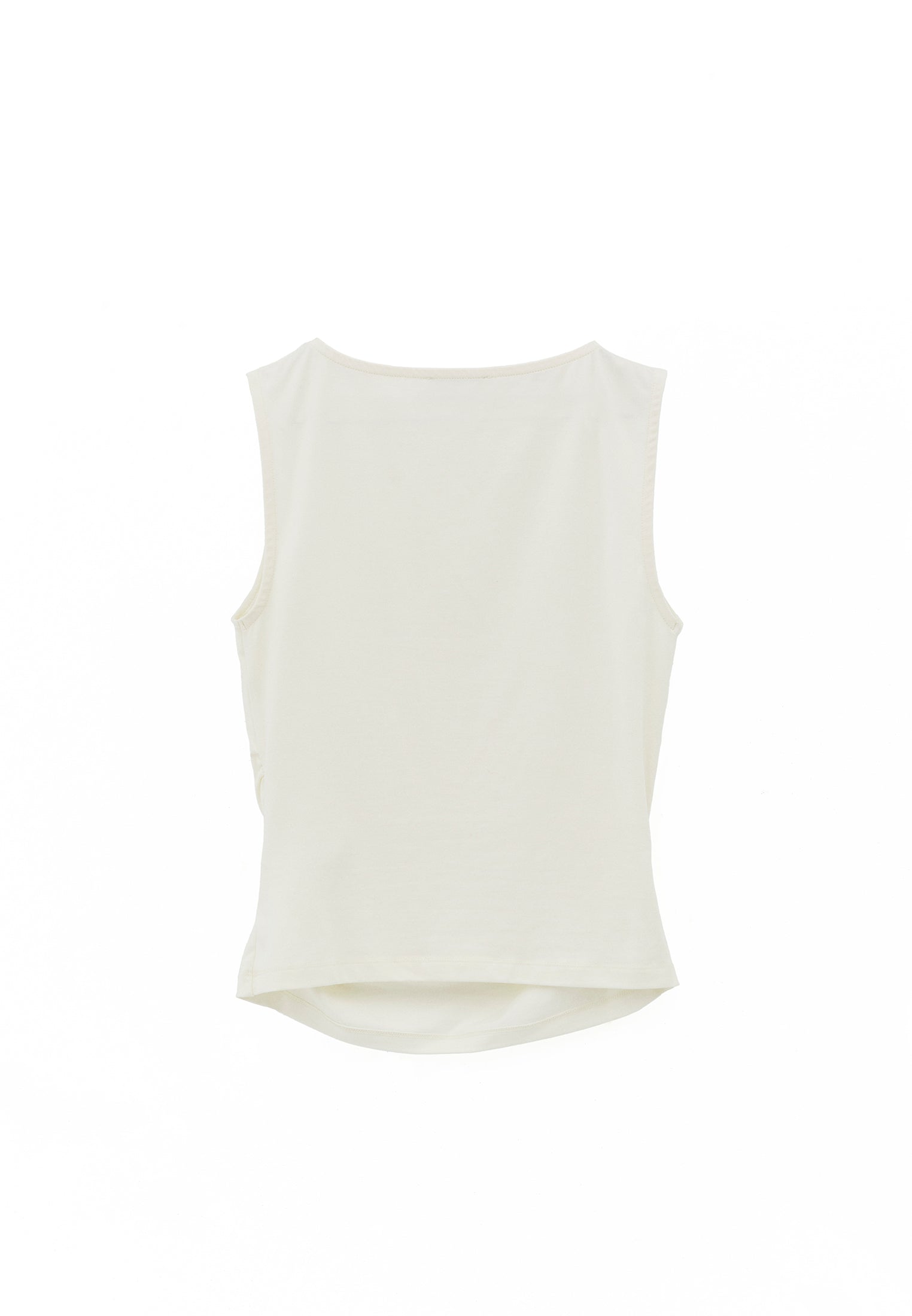 Boat Neck Bodycon Tank Top - ICE MILK