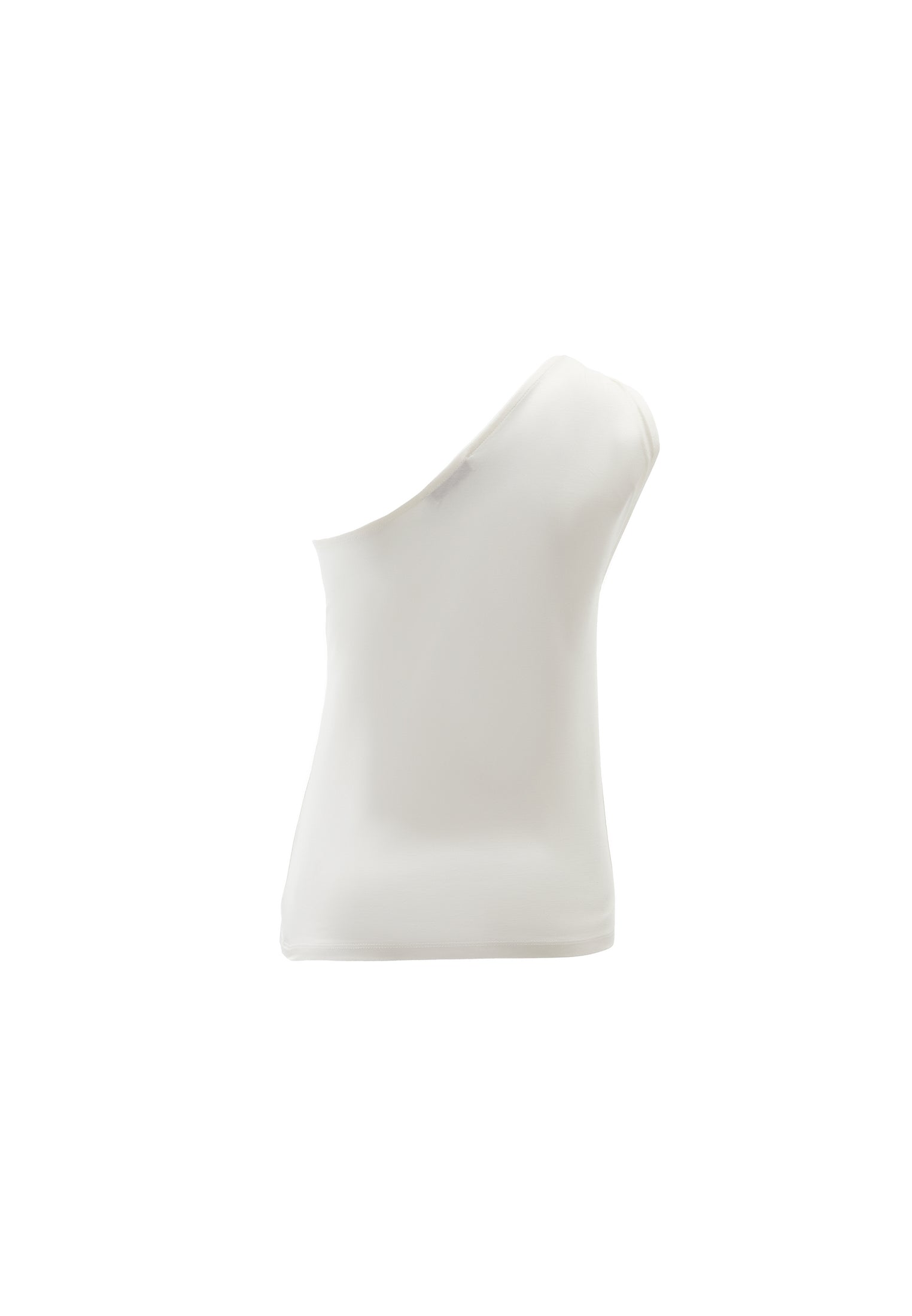 Pleated One-Shoulder Blouse - ICE MILK