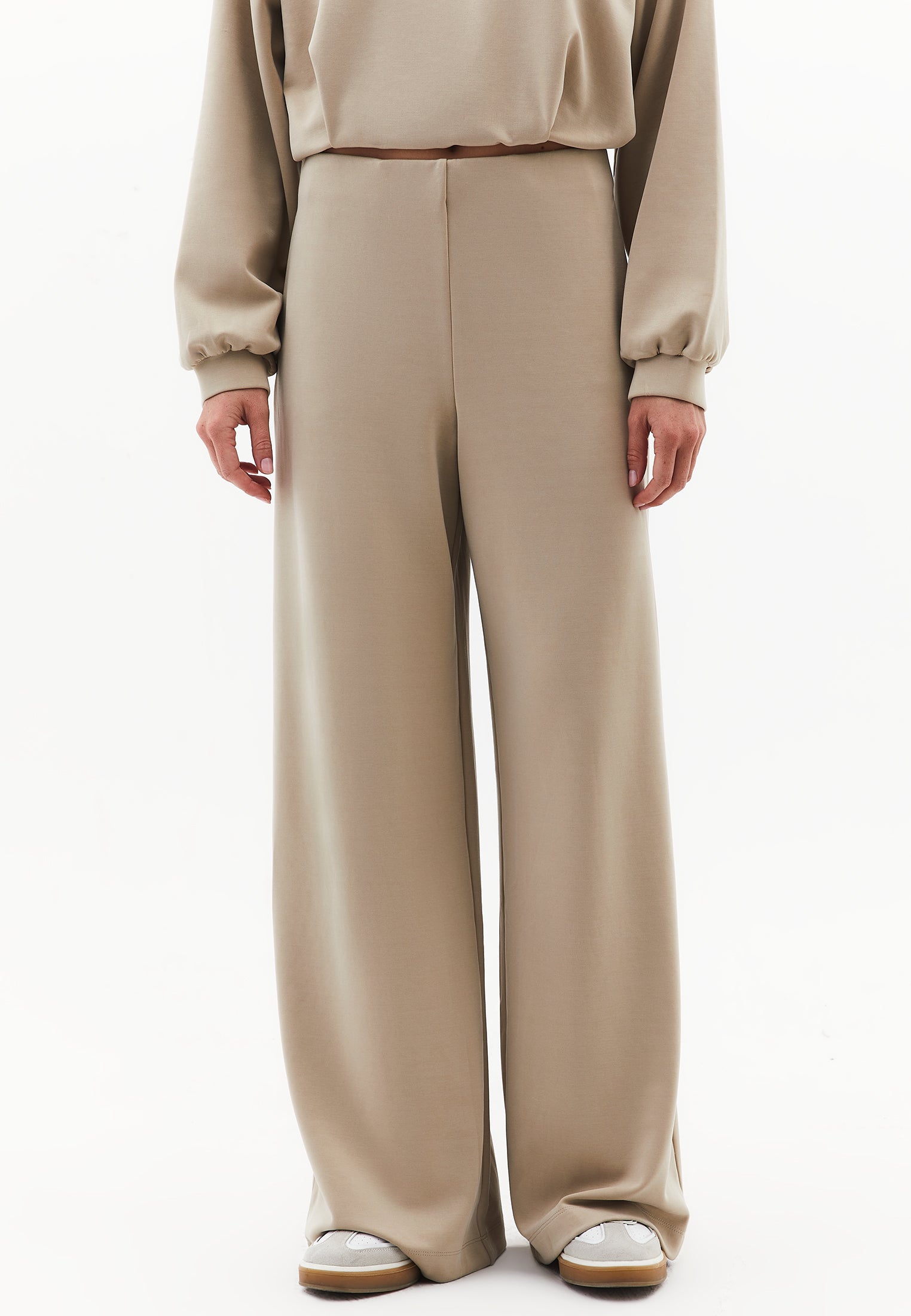 Wide Leg Pants With Modal Content - ISLAND FOSSIL