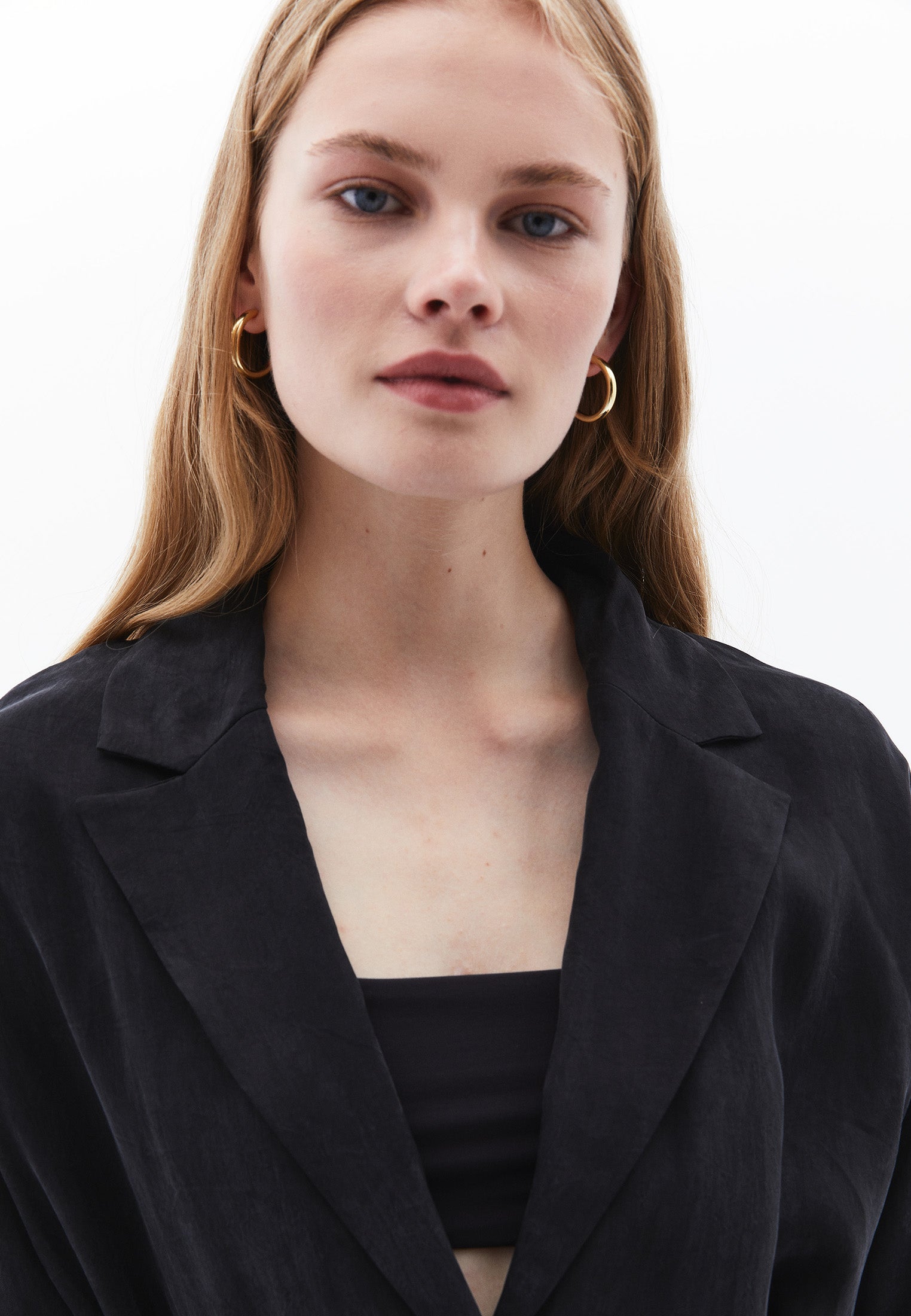 Belted Blazer Jacket - JET BLACK