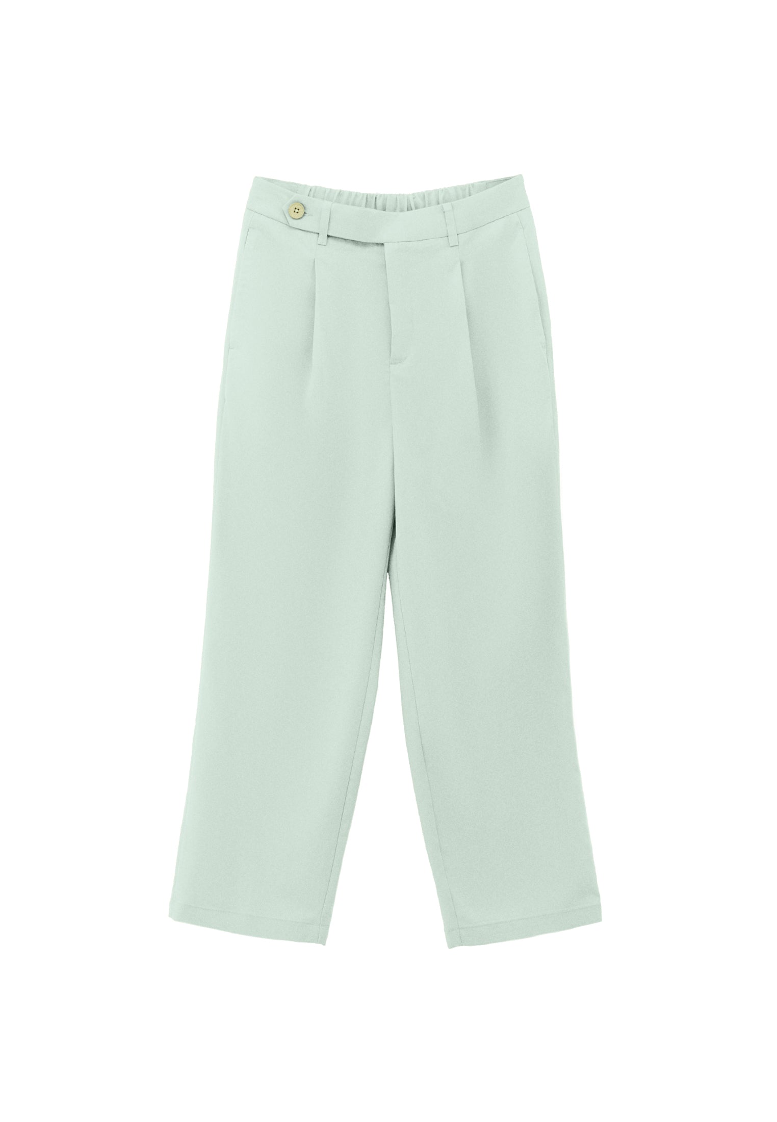 بنطلون ذو ثنيات مستقيمة الساقين - أخضر لوريل