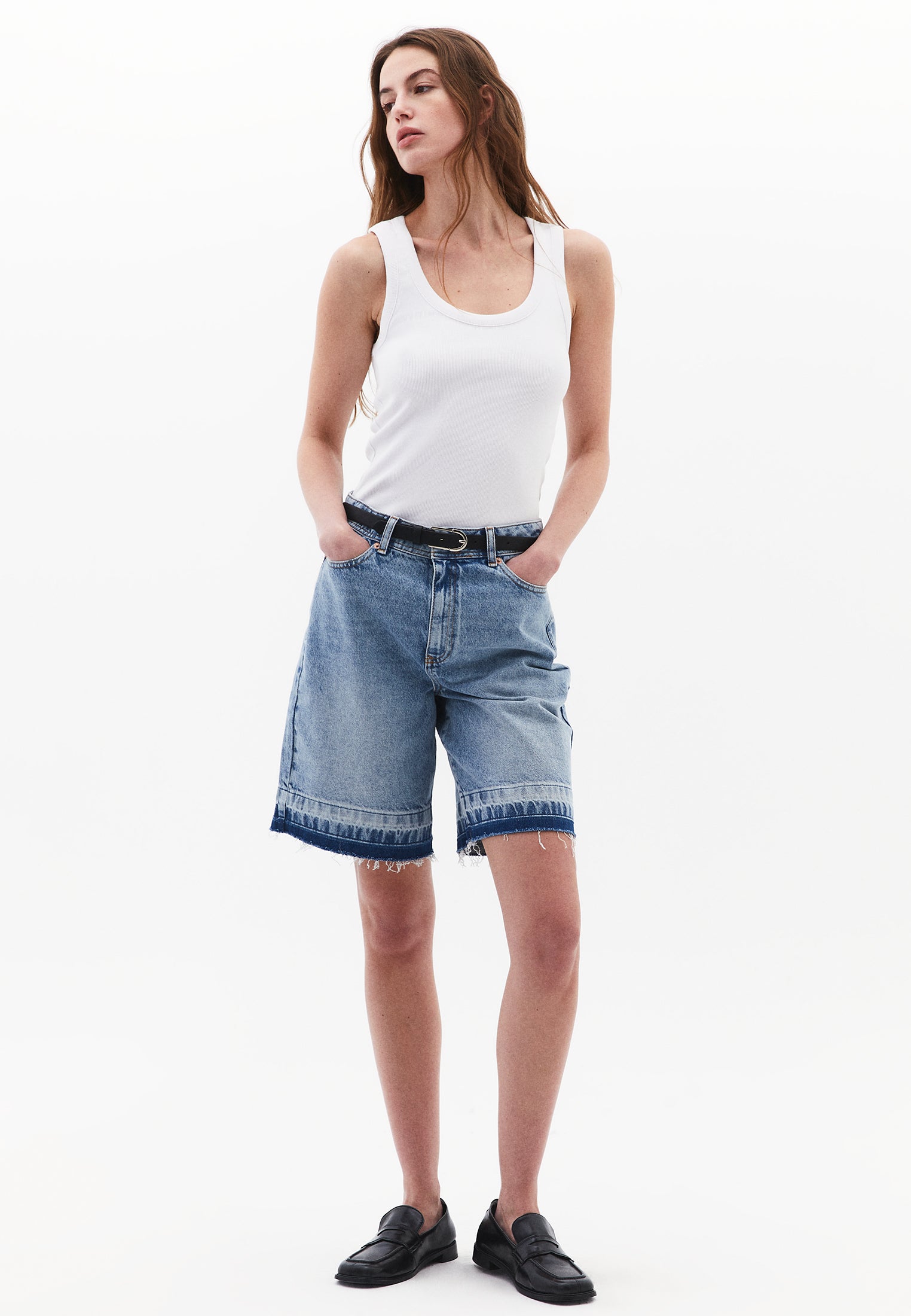 شورت صيفي قصير من الدنيم - دنيم أزرق فاتح