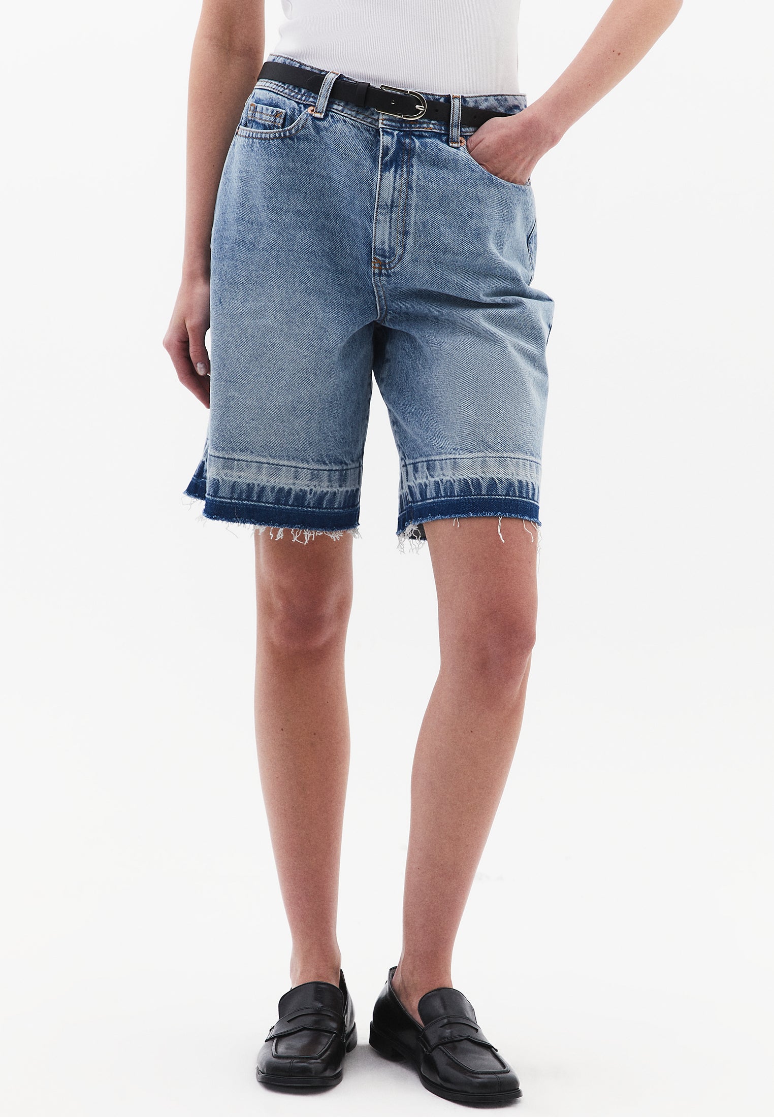 شورت صيفي قصير من الدنيم - دنيم أزرق فاتح