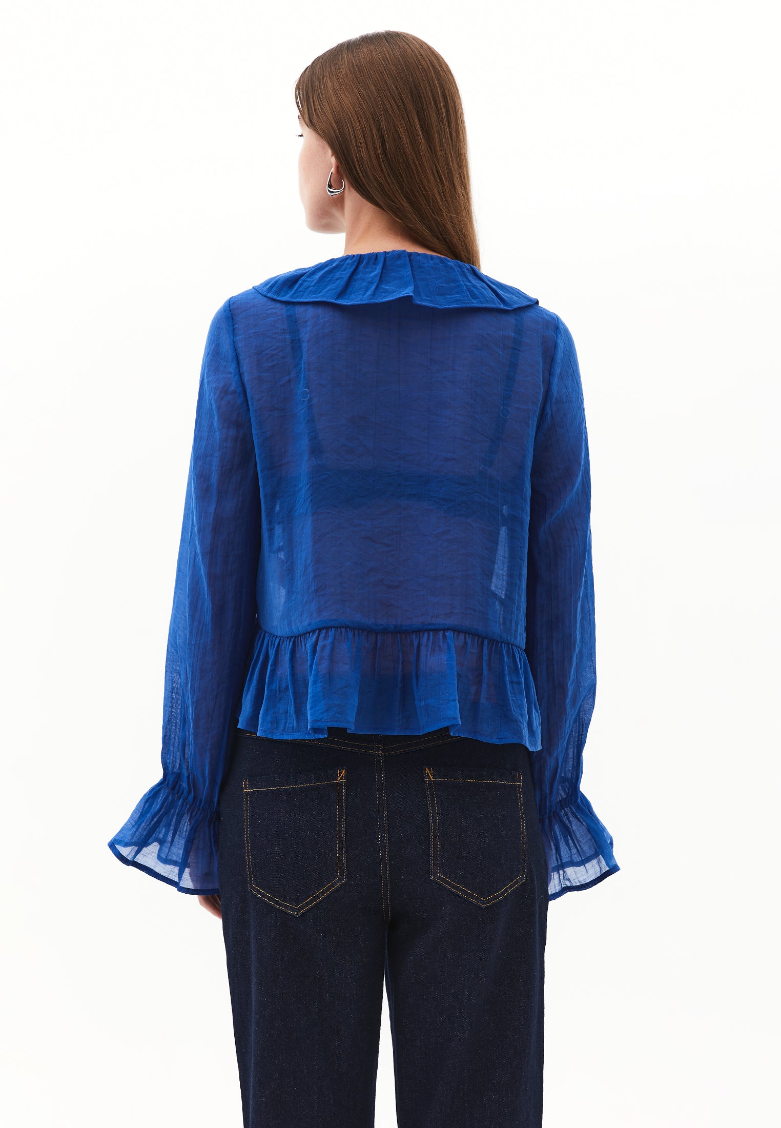 بلوزة بأكمام طويلة مكشكشة - LIMOGES