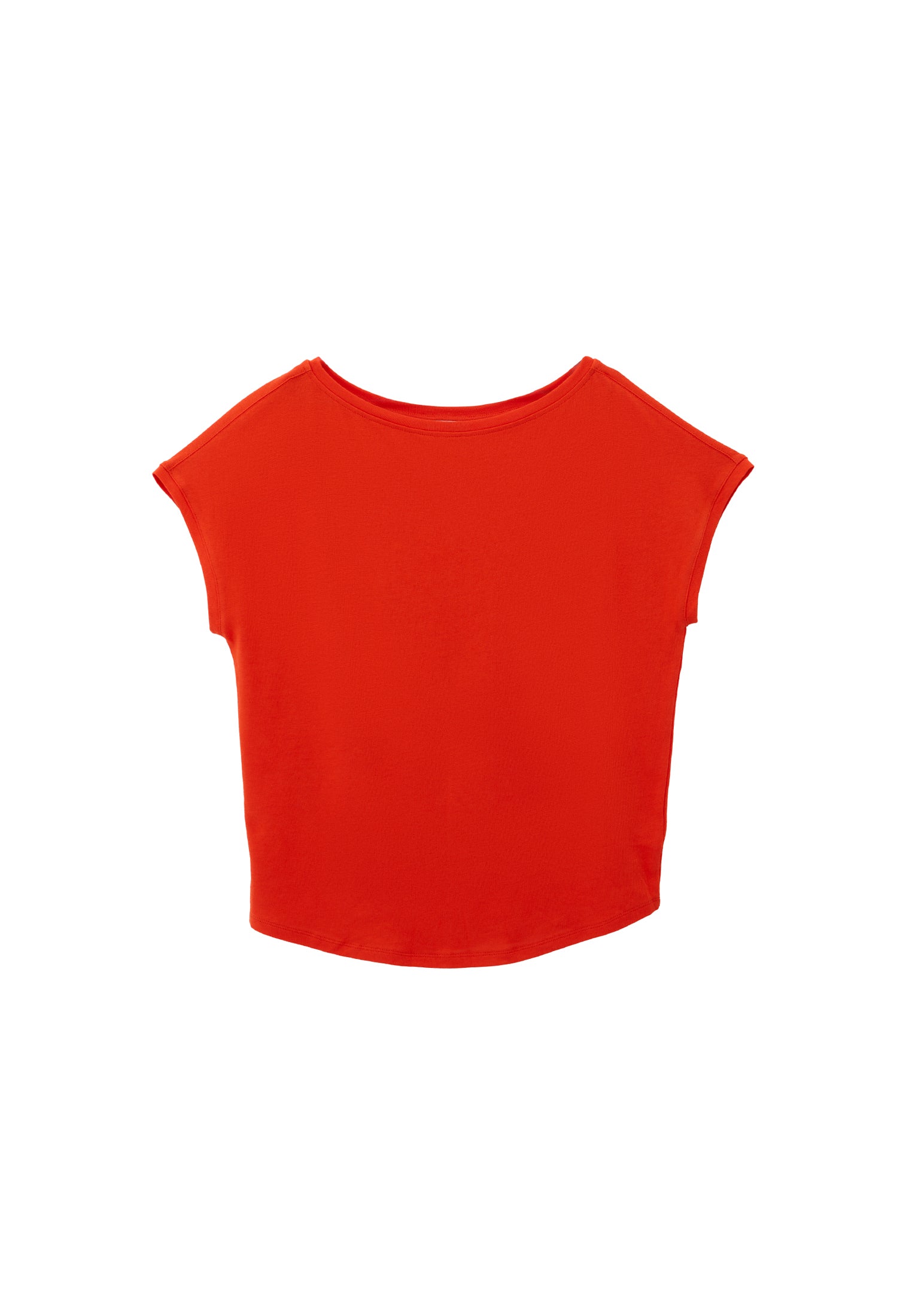 Boat Neck Sleeveless T-Shirt - MANDARIN RED