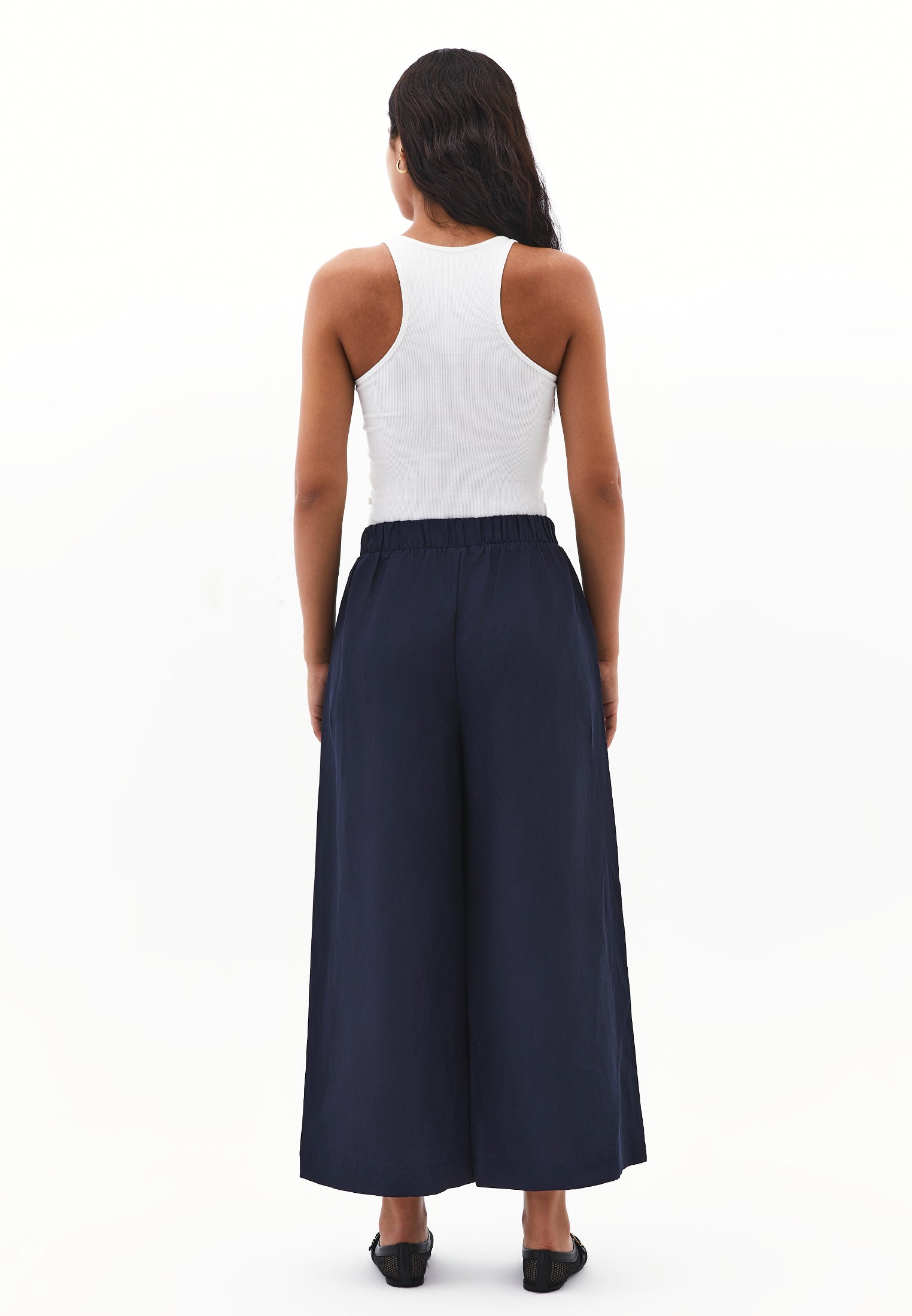 High Waist Wide Leg Pants - MIDNIGHT