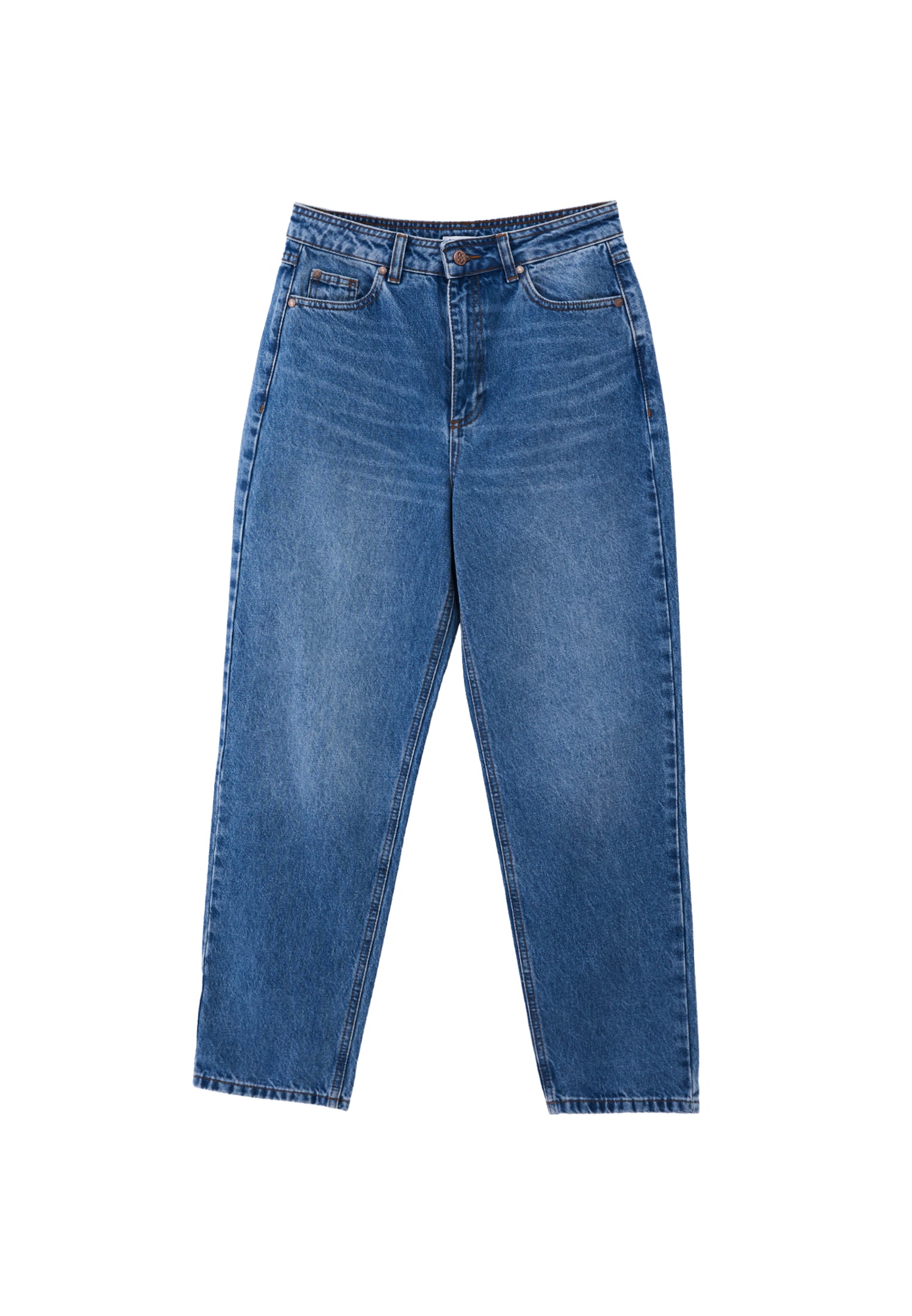 Ultra High Waist Slim Pants - MID BLUE DENIM