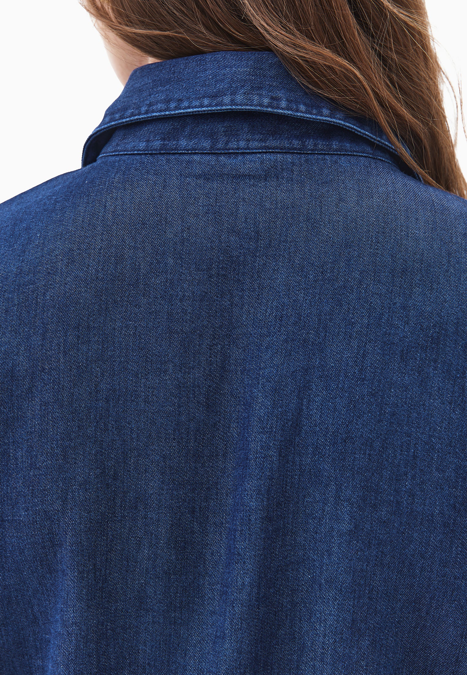 قميص طويل بدون أكمام - أزرق داينم متوسط الطول