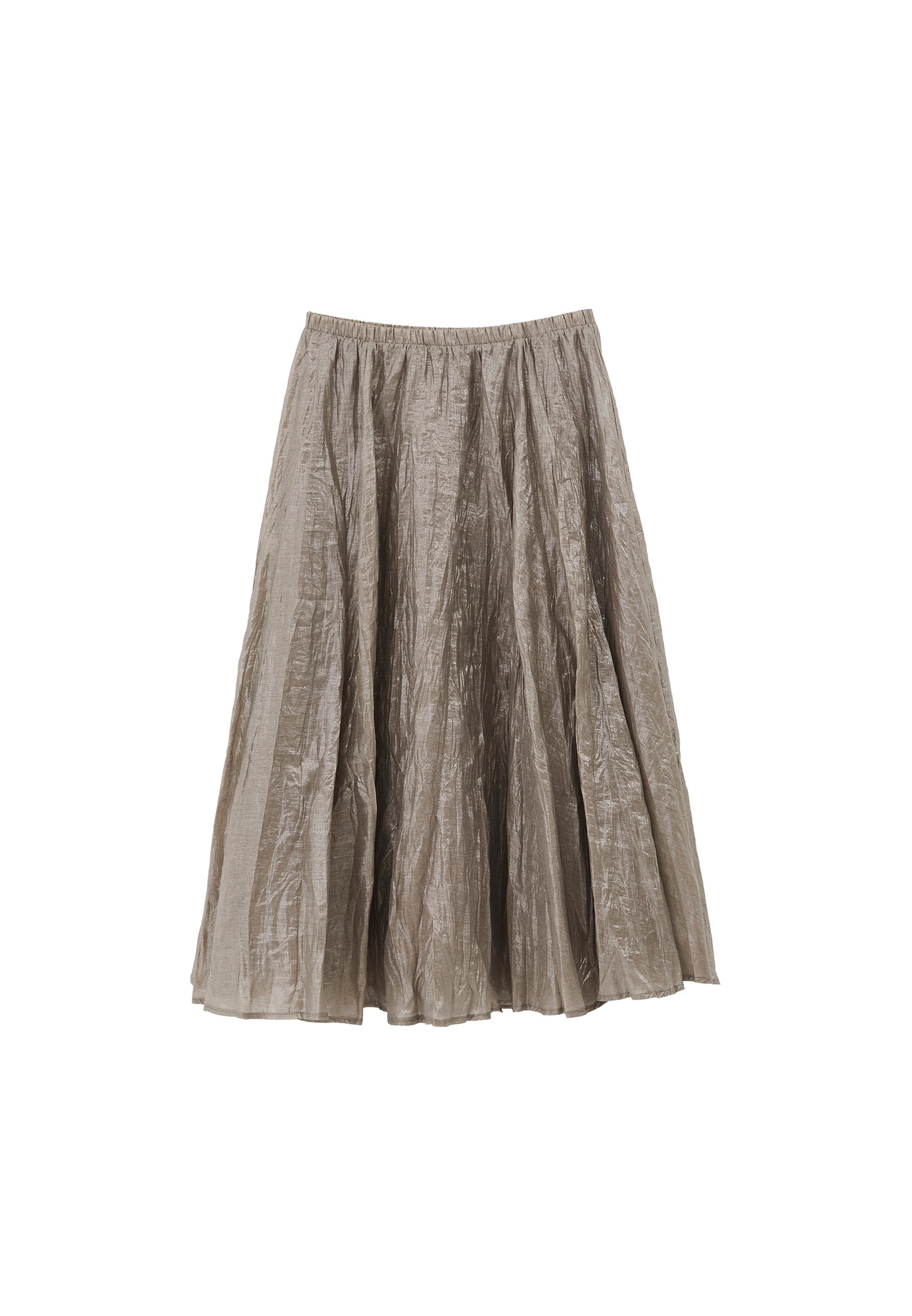 Shiny Flared Long Skirt - MOON ROCK