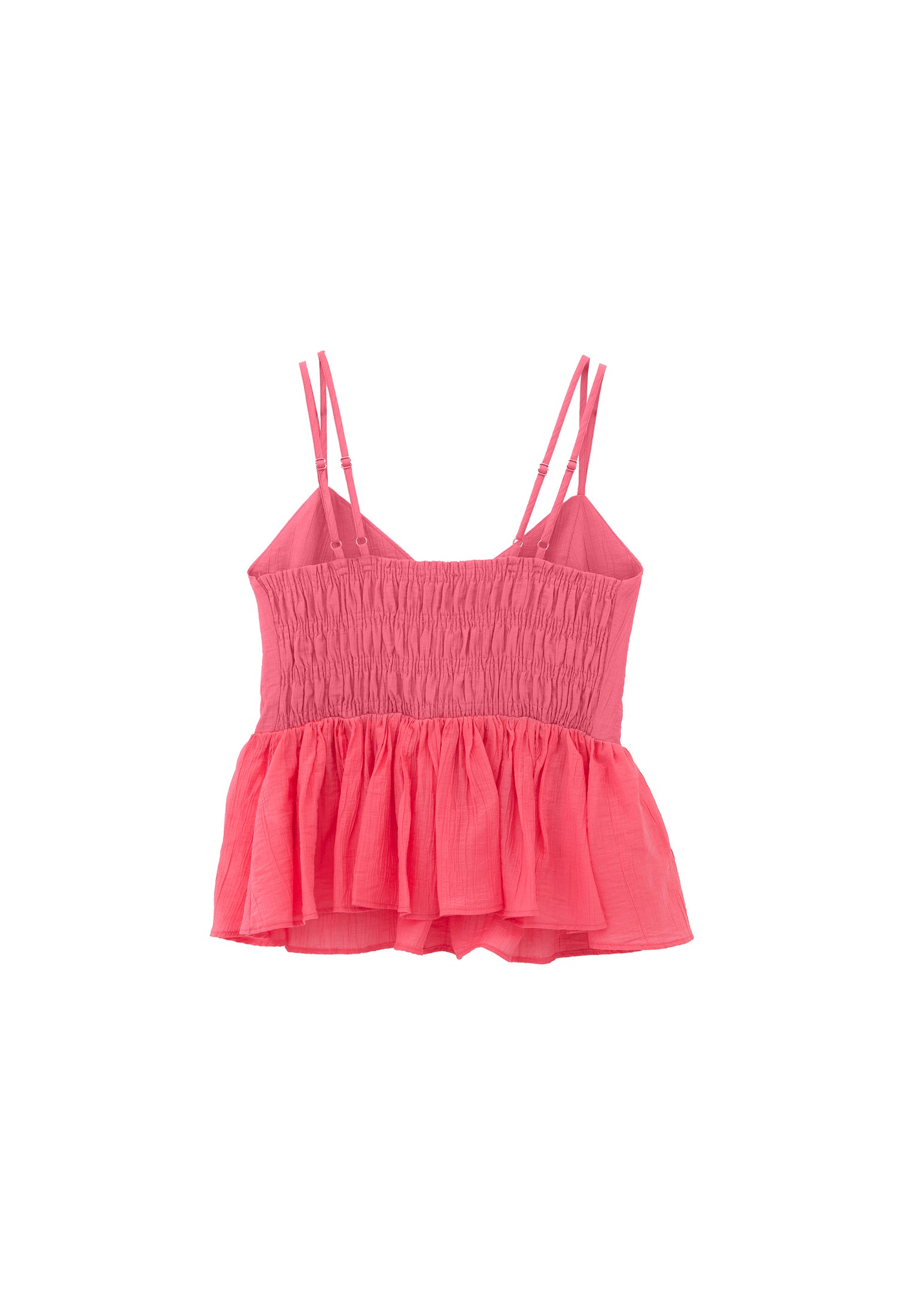 بلوزة بدون أكمام بياقة على شكل حرف V - ليمونادة وردية