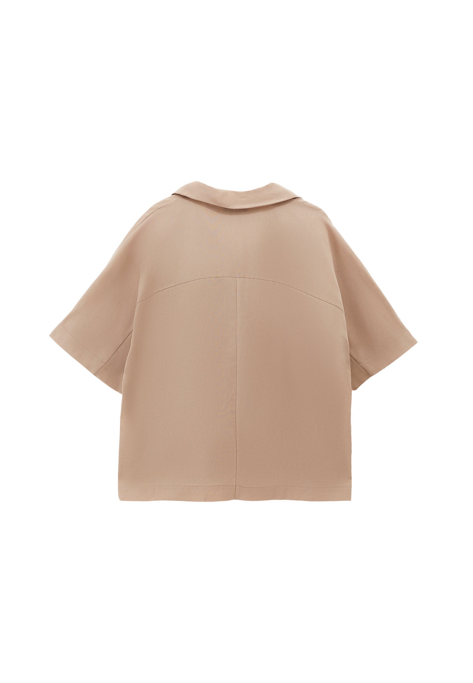 Polo Collar Oversize Blouse - SAVANNAH TAN