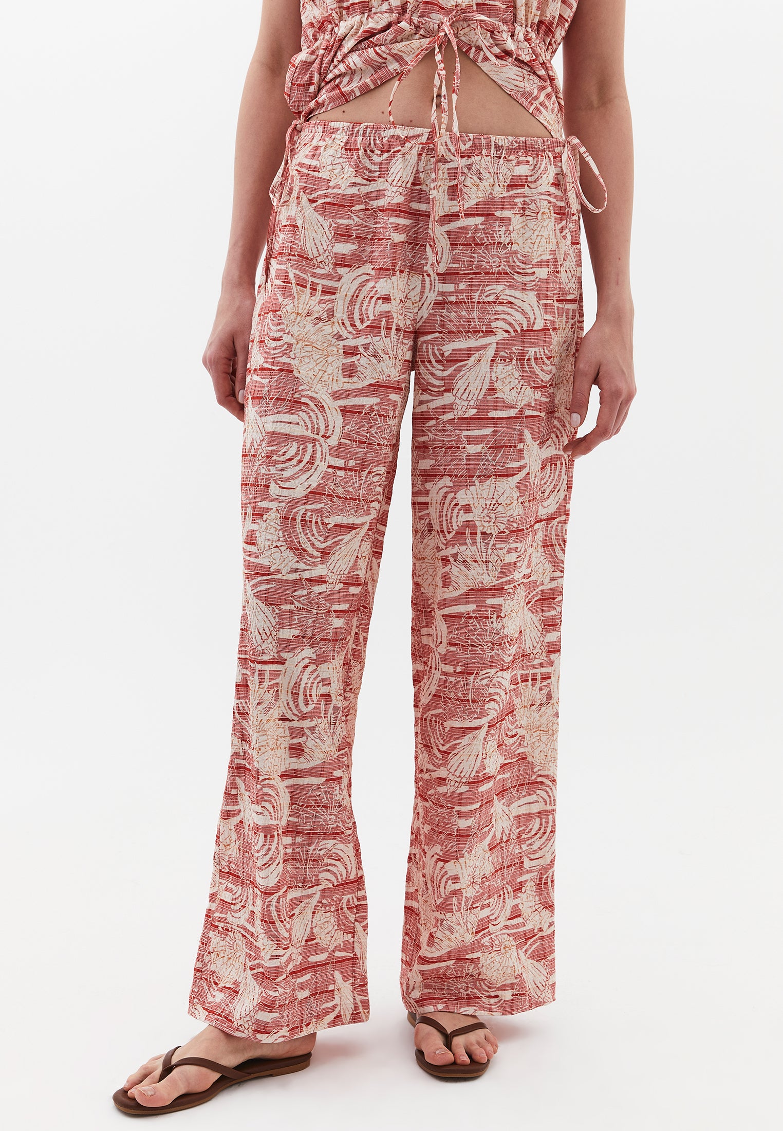 Comfortable Viscose Linen Pants - SHELL COMB