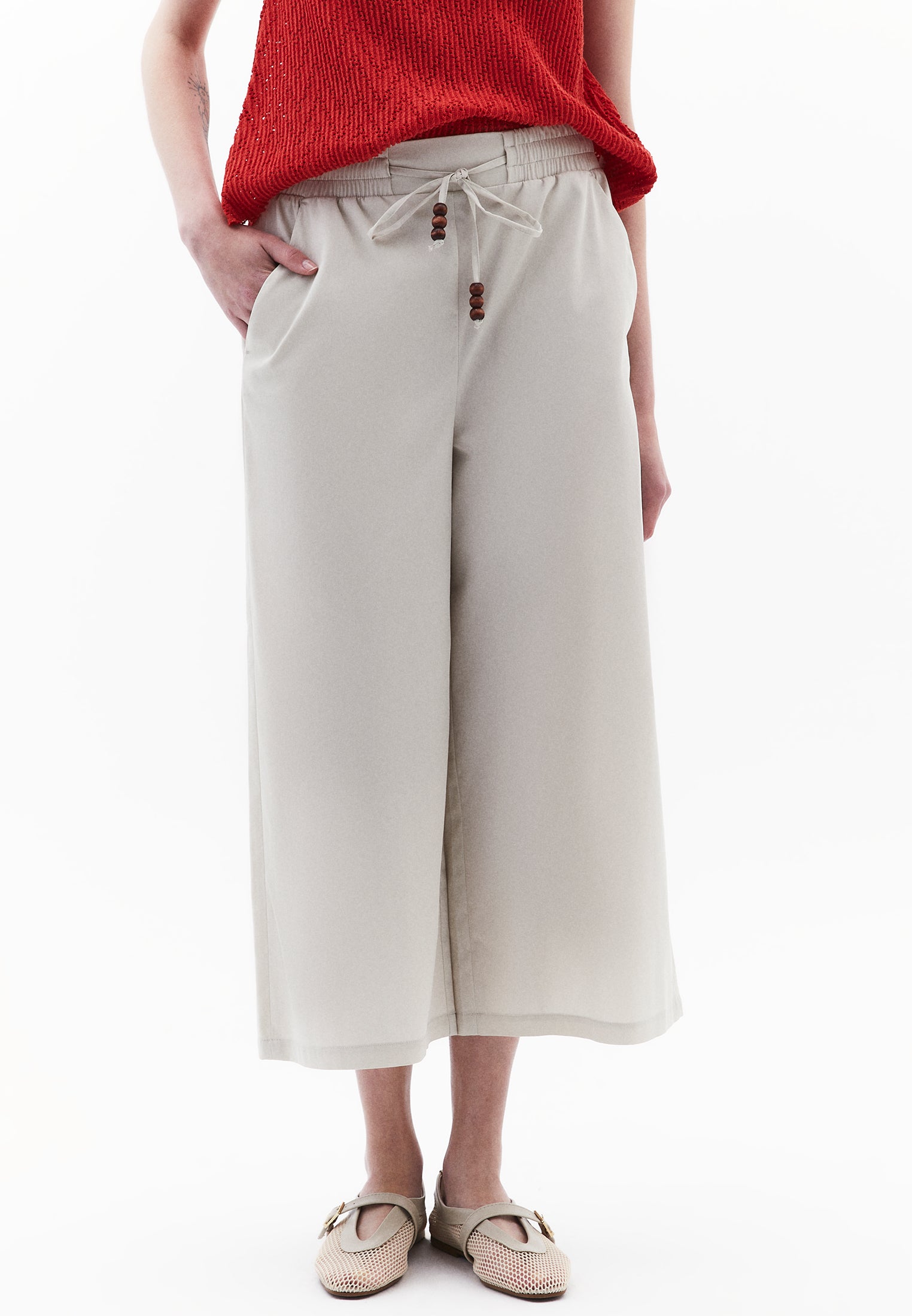 بنطال فائق الخصر عالي الخصر - البتولا الفضي