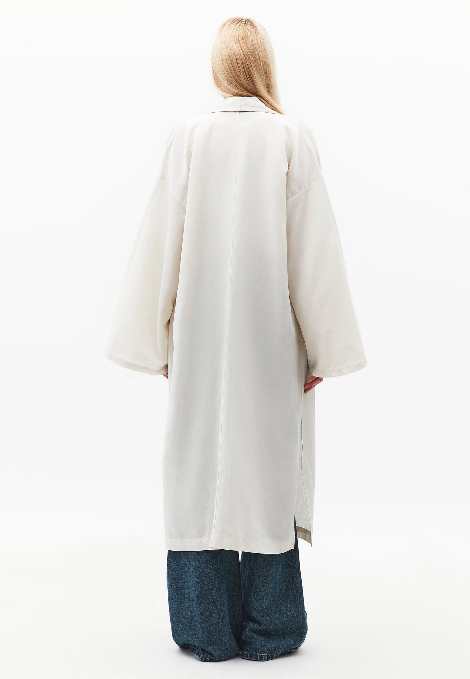 Kimono Tunic With Slit Detail - SILVER BIRCH