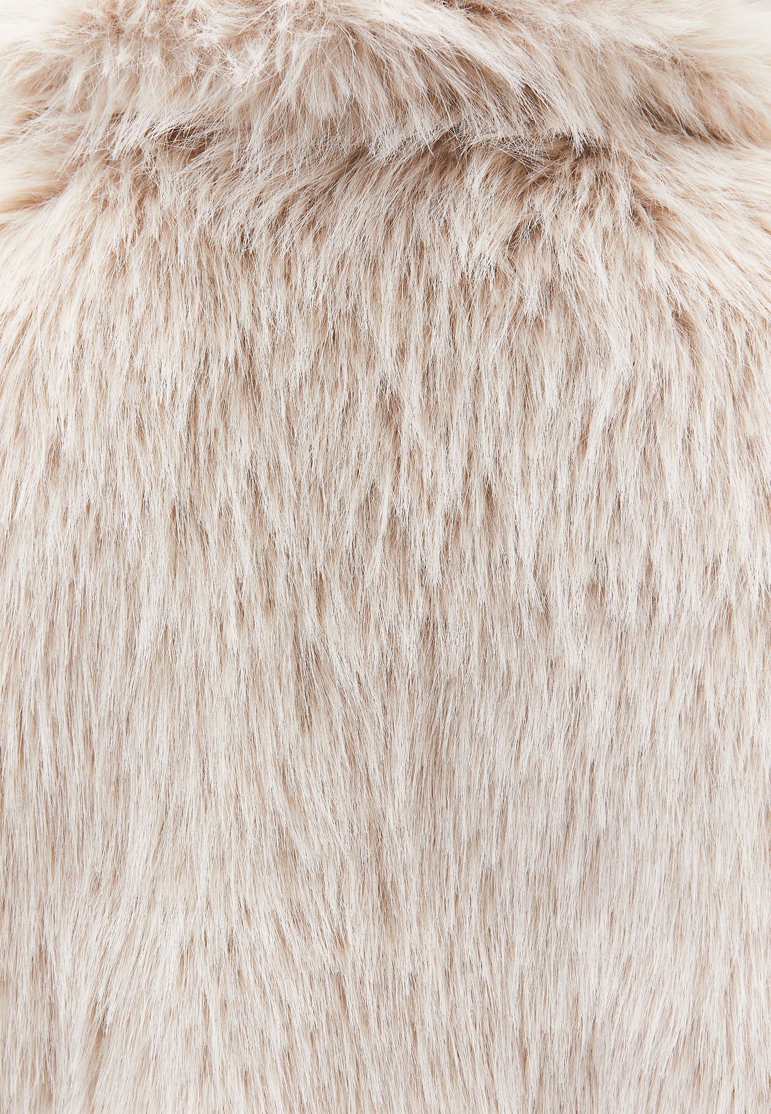 V Neck Faux Fur Vest - SILVER BIRCH