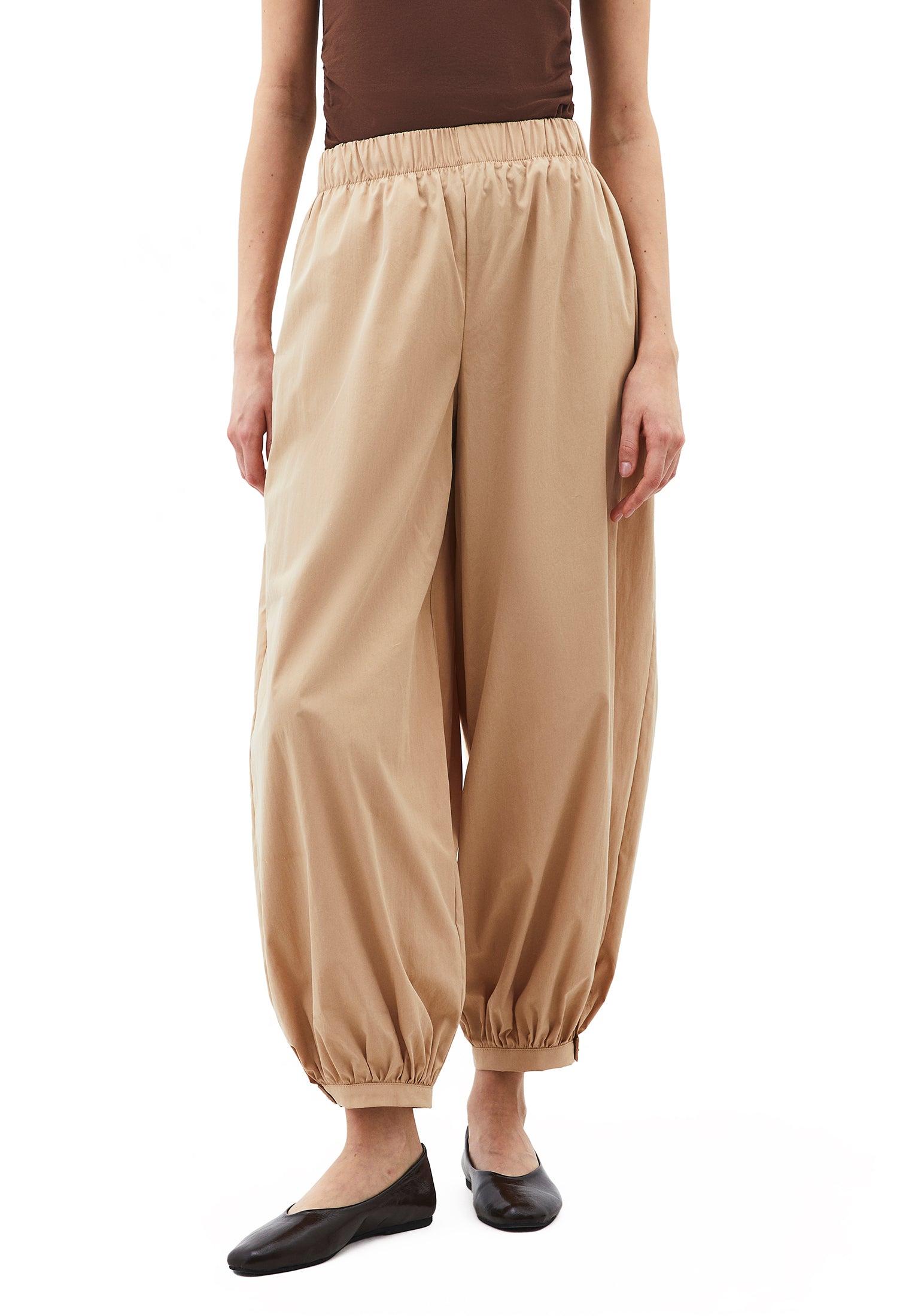 Jogger High Waist Long Trousers - WARM SAND