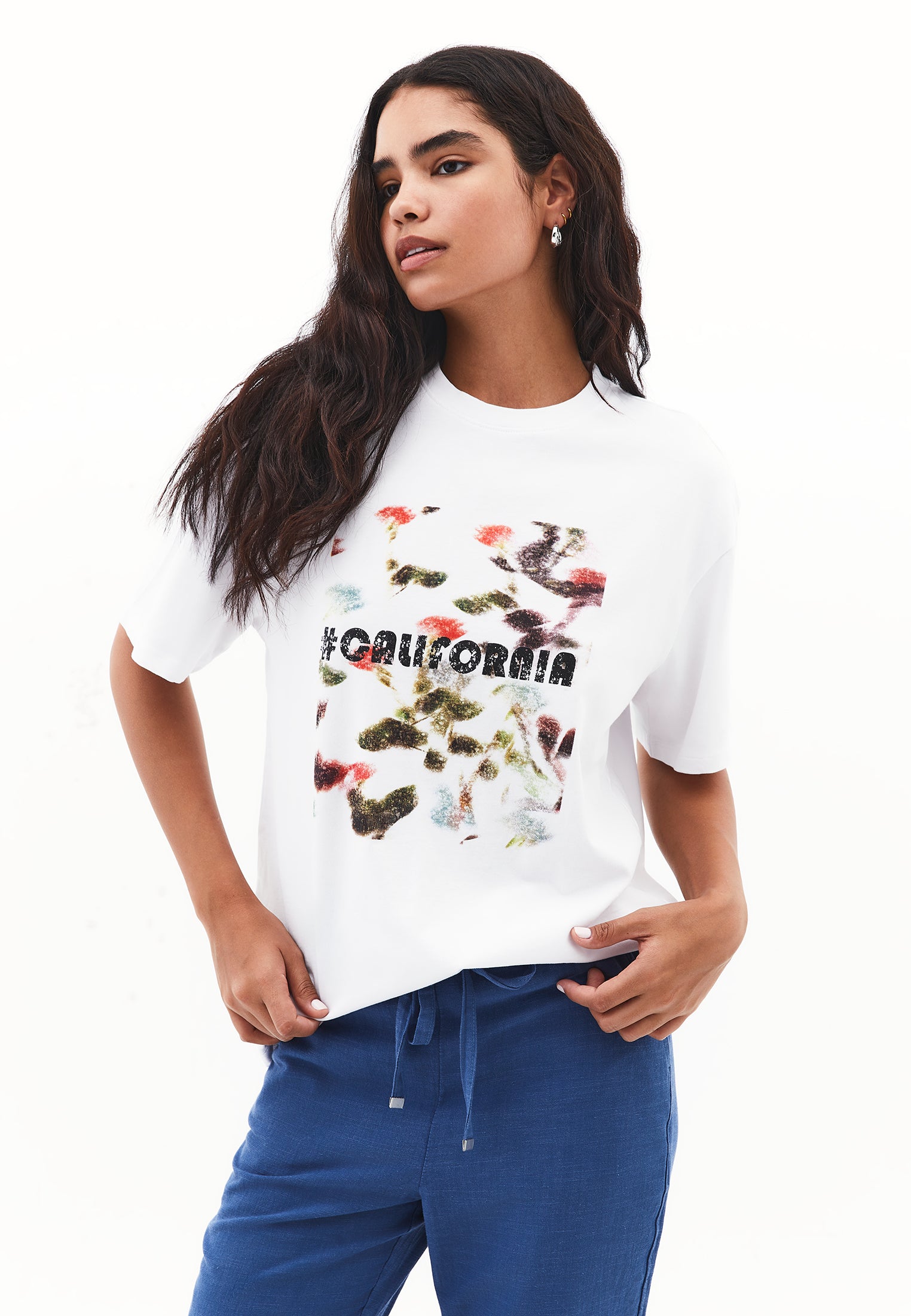 Printed Oversize T-Shirt - WHITE
