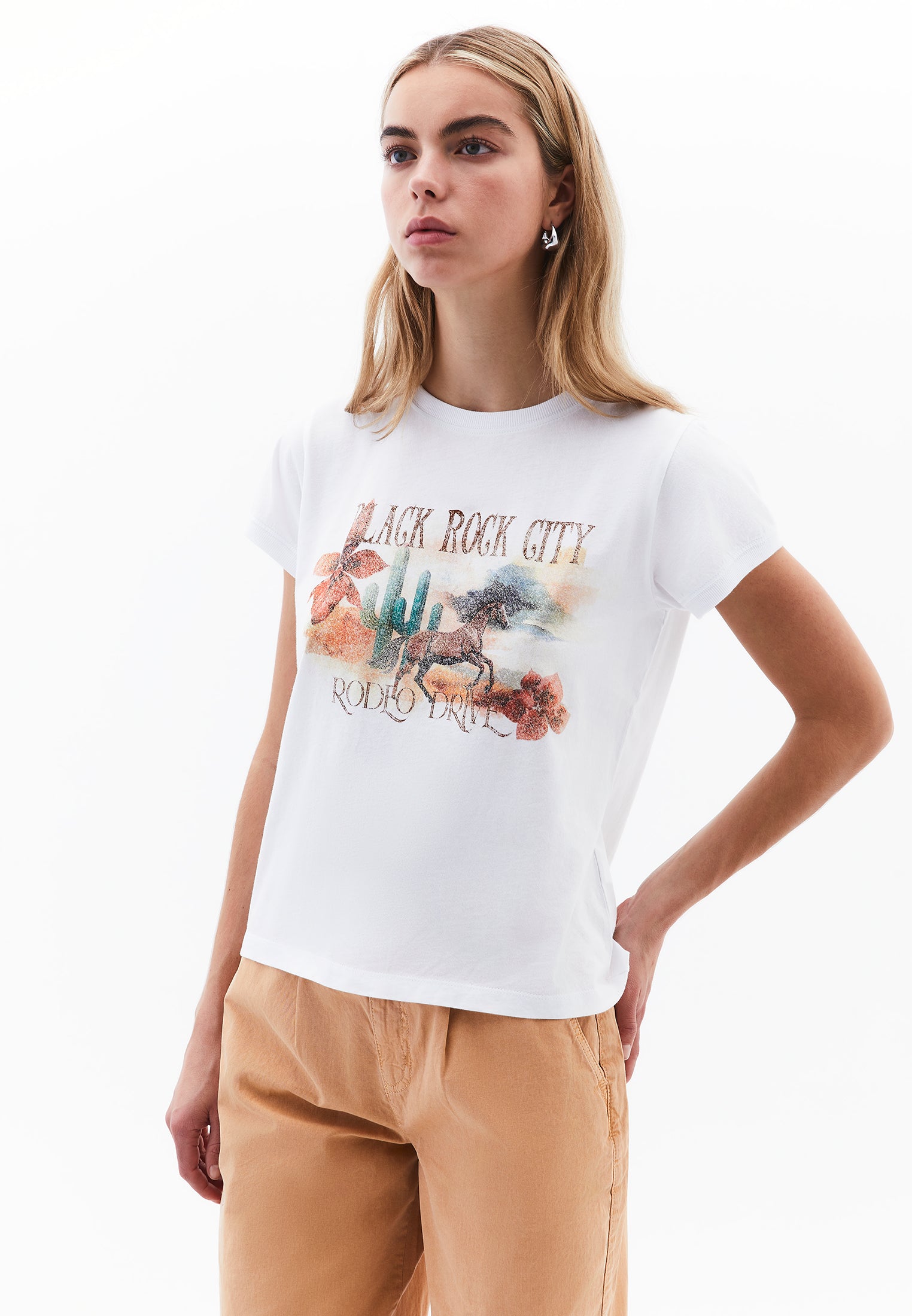 Crew Neck Short Sleeve T-Shirt - WHITE