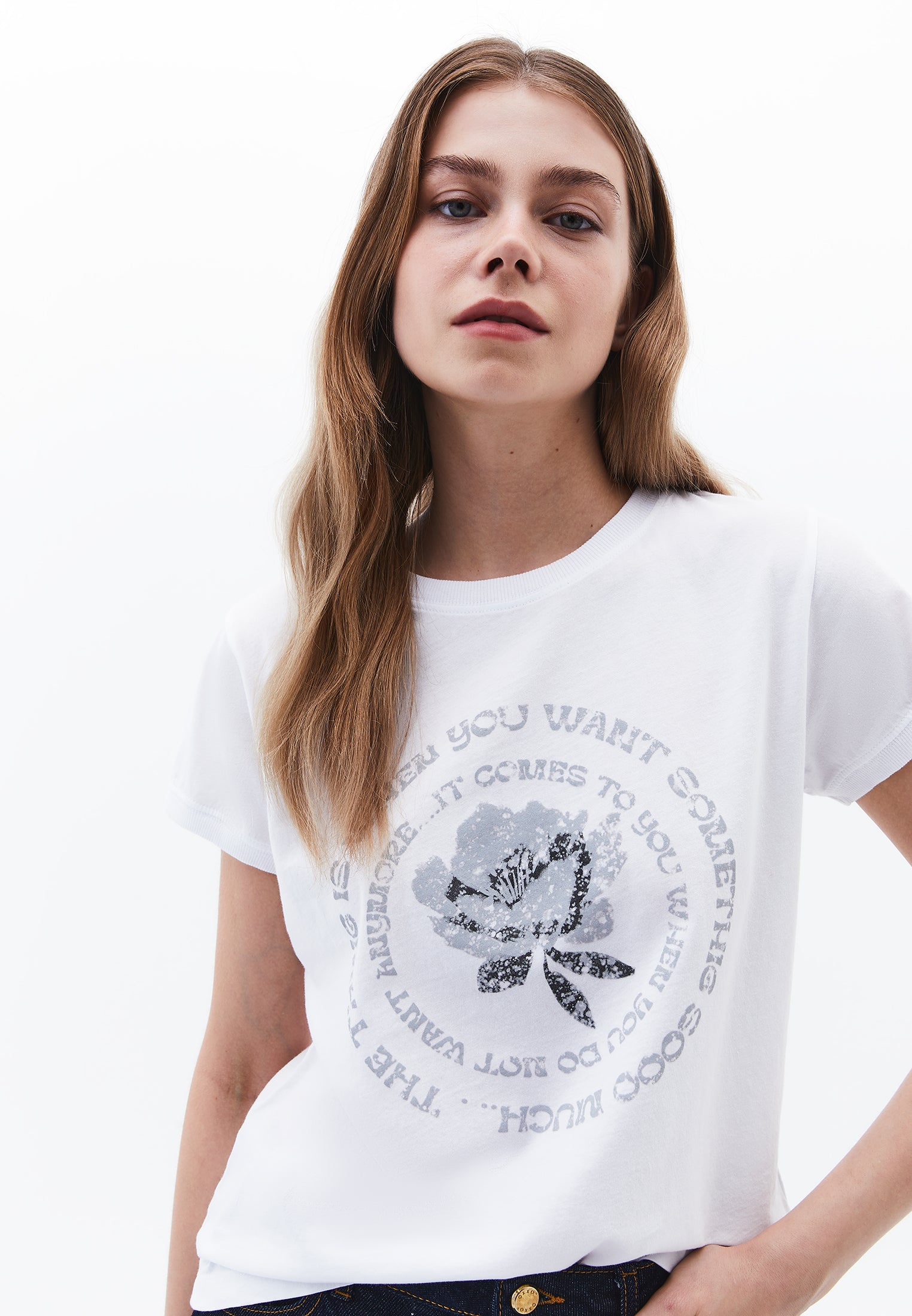 Crew Neck Short Sleeve T-Shirt - WHITE