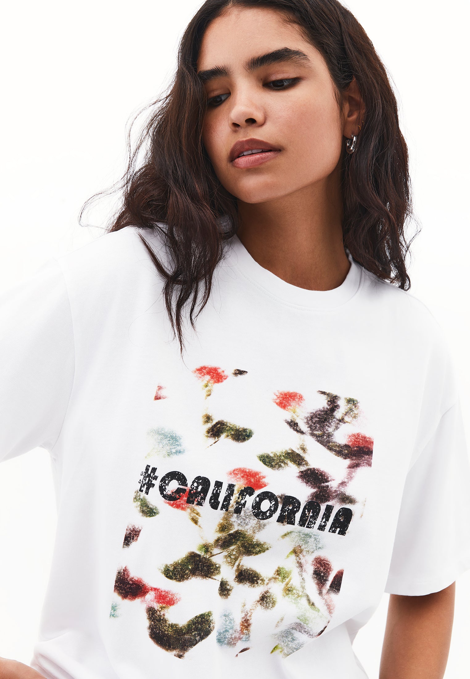 Printed Oversize T-Shirt - WHITE