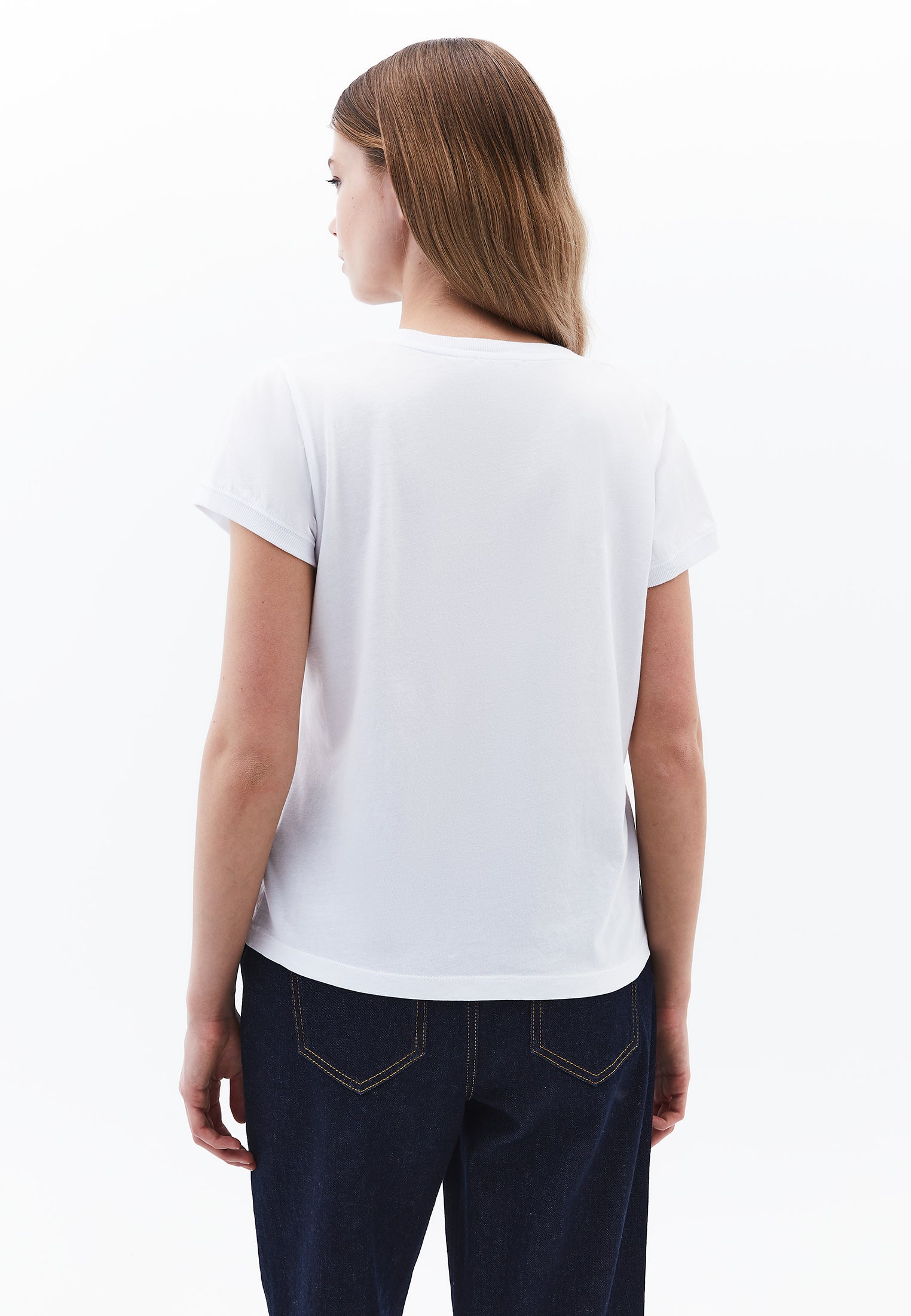 Crew Neck Short Sleeve T-Shirt - WHITE