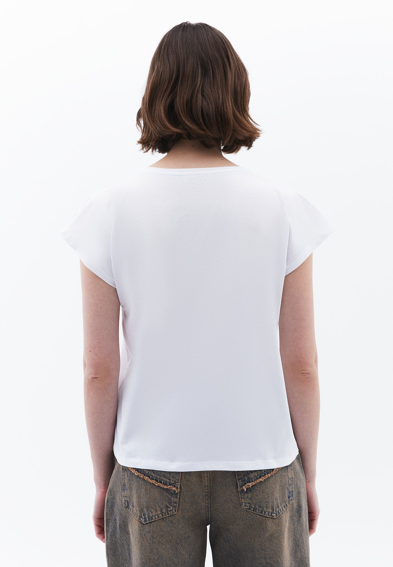 Oversize Boat Neck Short Sleeve T-Shirt - WHITE