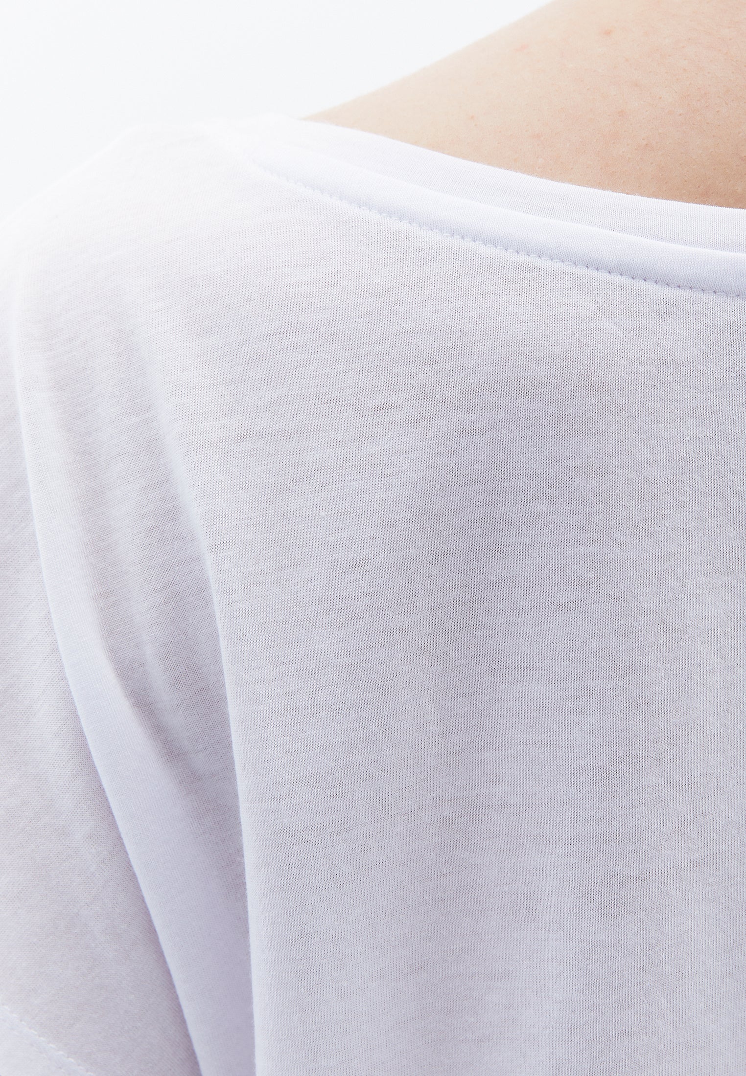 Boat Neck Short Sleeve T-Shirt - WHITE