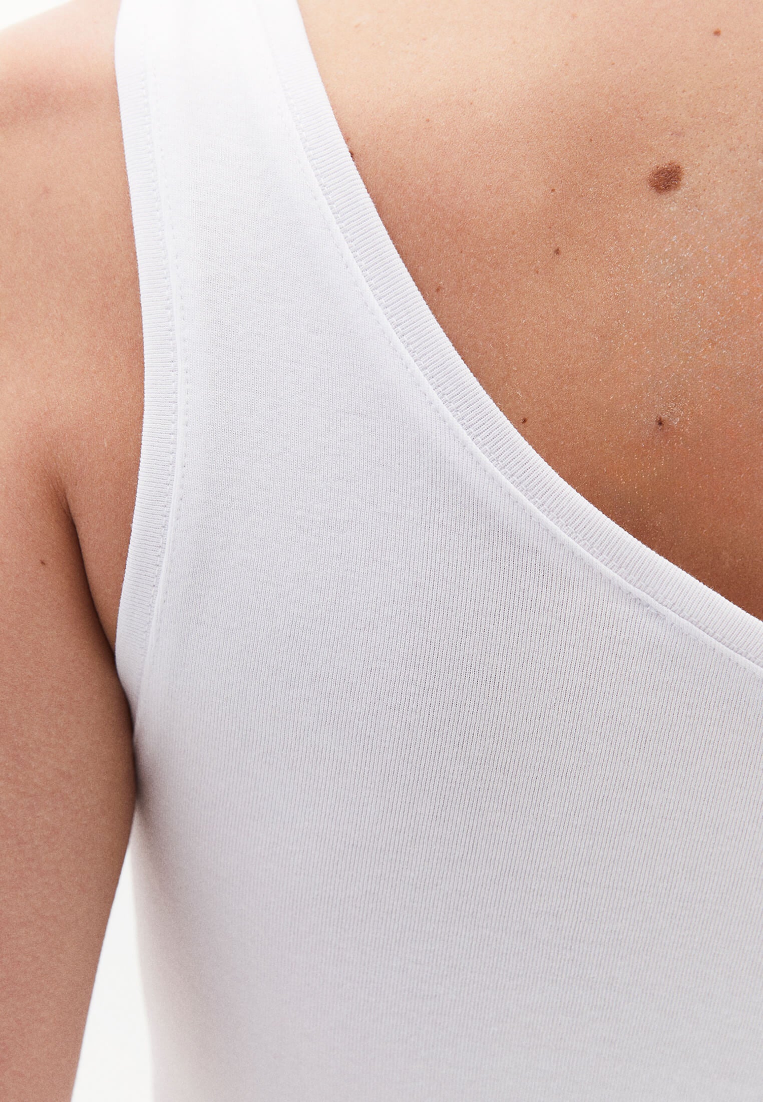 One Shoulder Tank Top - WHITE