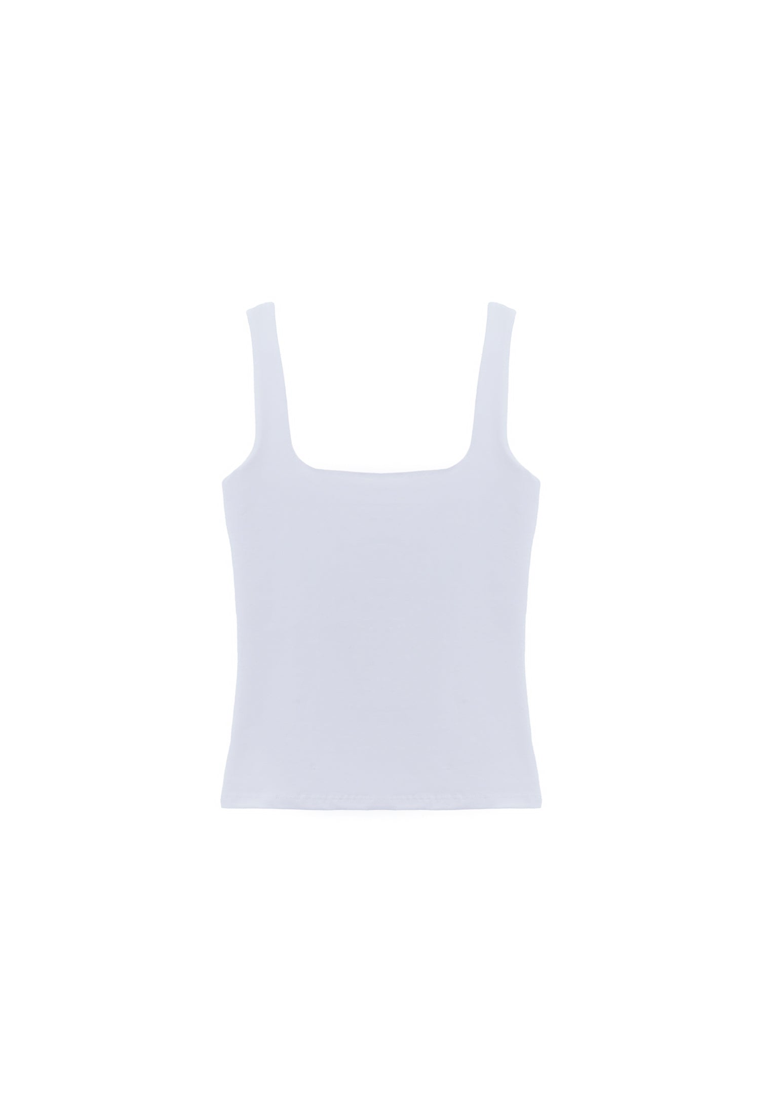Square Neck Tank Top - WHITE