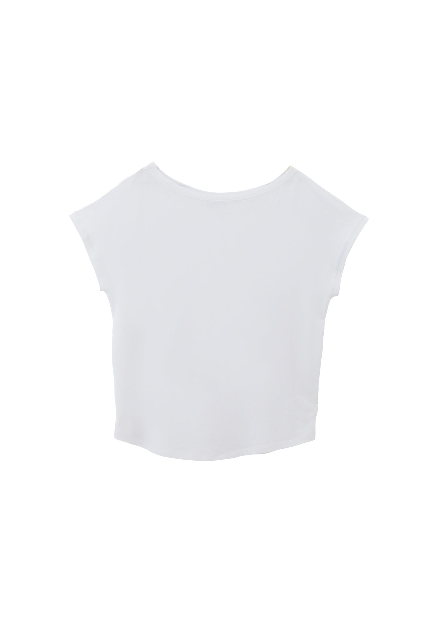 Boat Neck Sleeveless T-Shirt - WHITE
