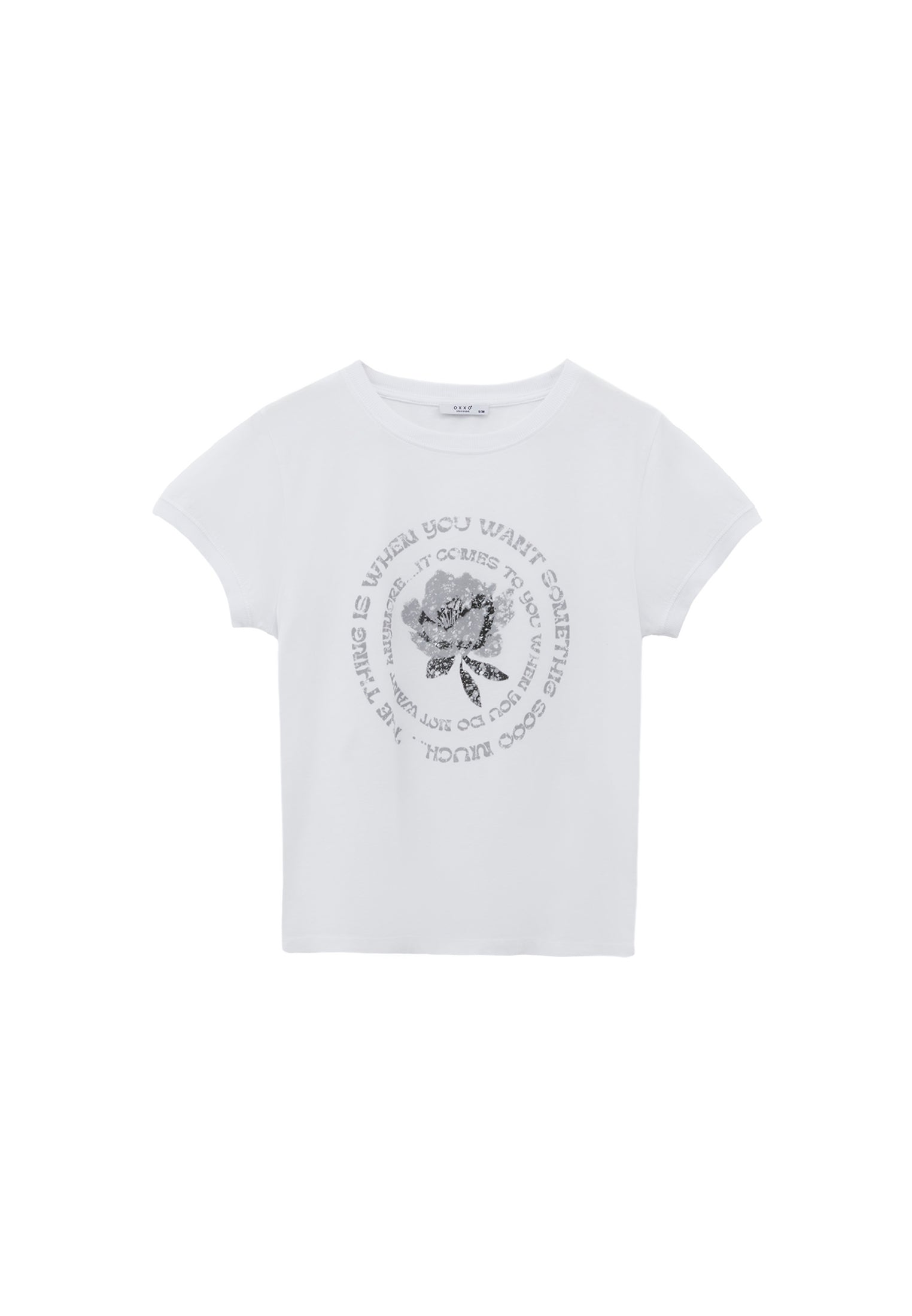 Crew Neck Short Sleeve T-Shirt - WHITE