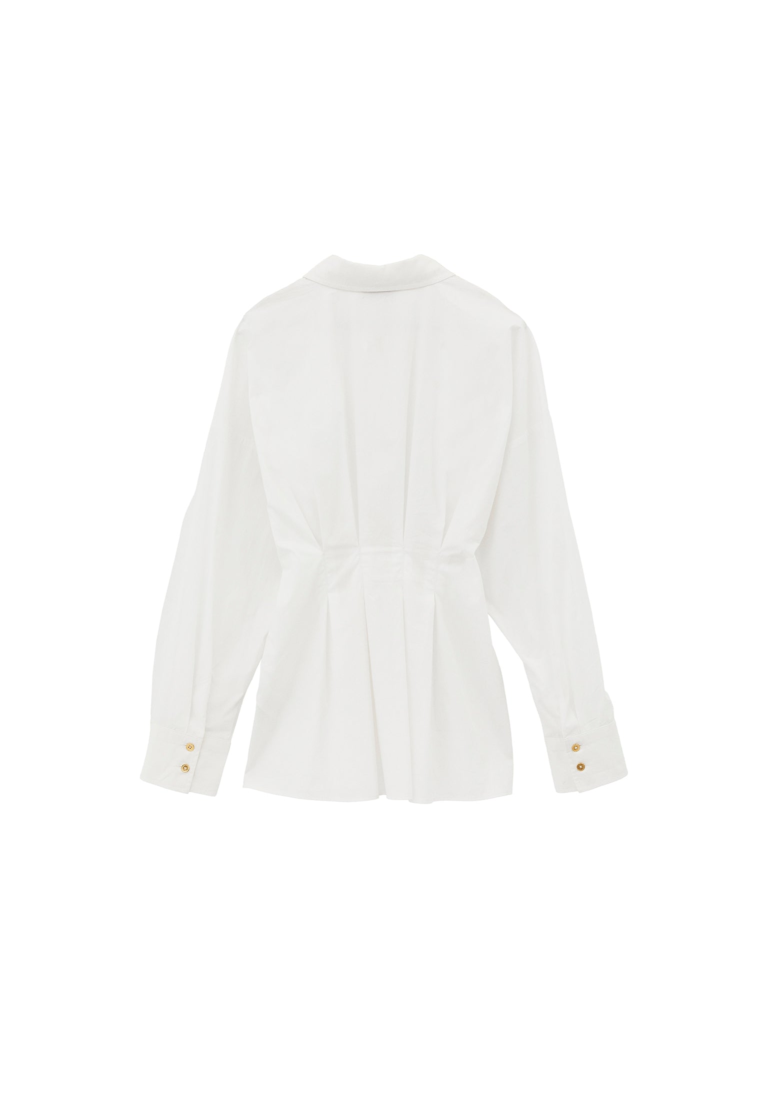 Standard Pleated Shirt With Closed Fit - WHITE